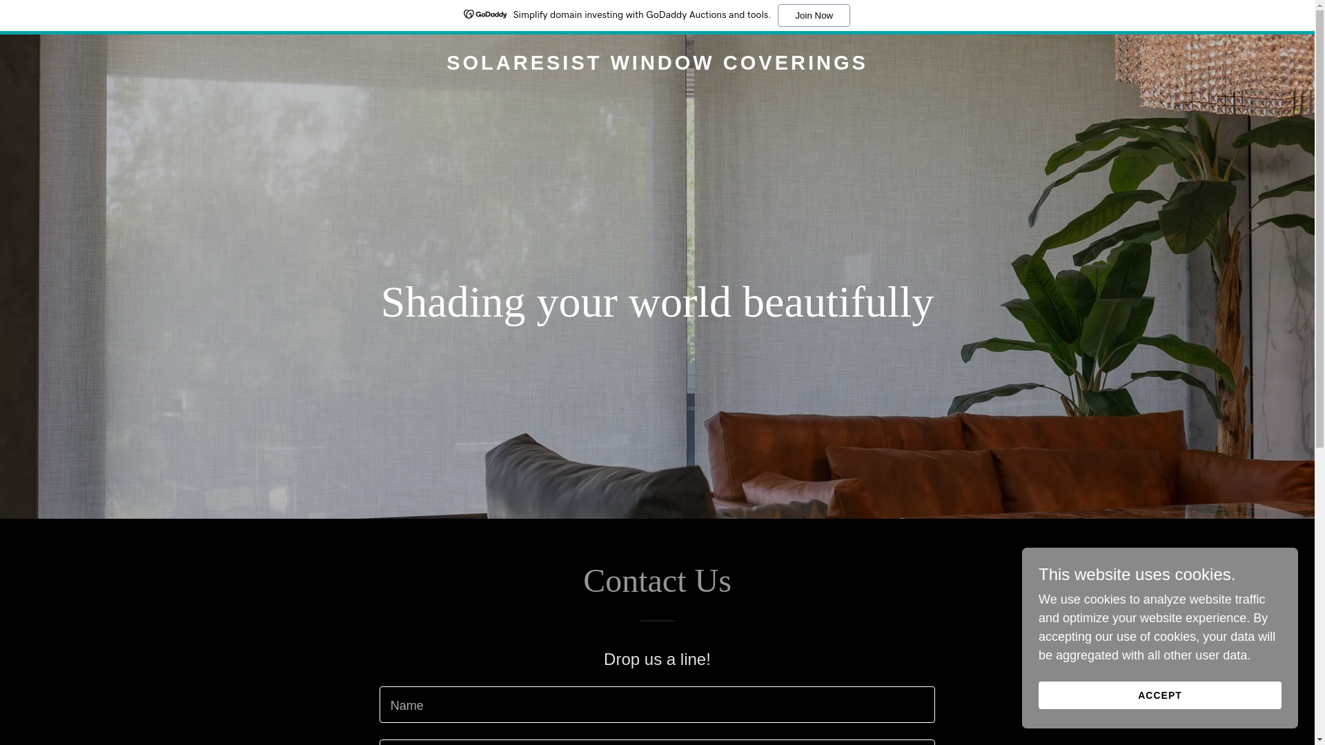 website screenshot of https://sunshadesource.org/