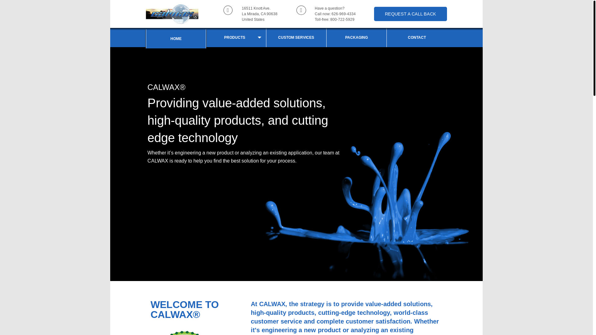 website screenshot of https://meetcalwax.com/