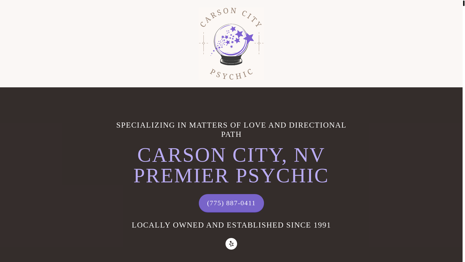 website screenshot of https://carsoncitypsychicreader.com/