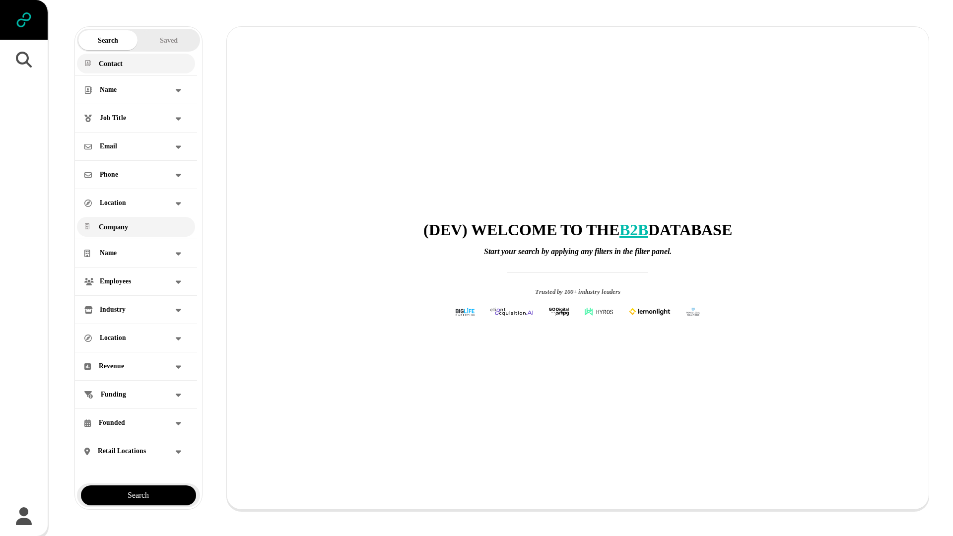 website screenshot of https://theb2bdatabase-dev.pages.dev/