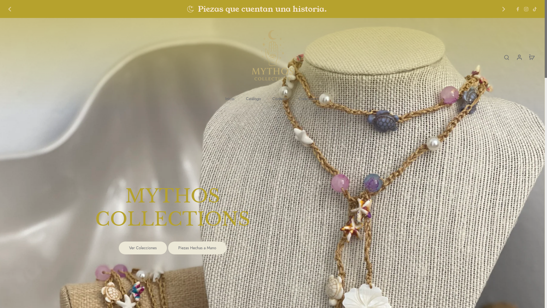 website screenshot of https://mythoscollectionspr.com/