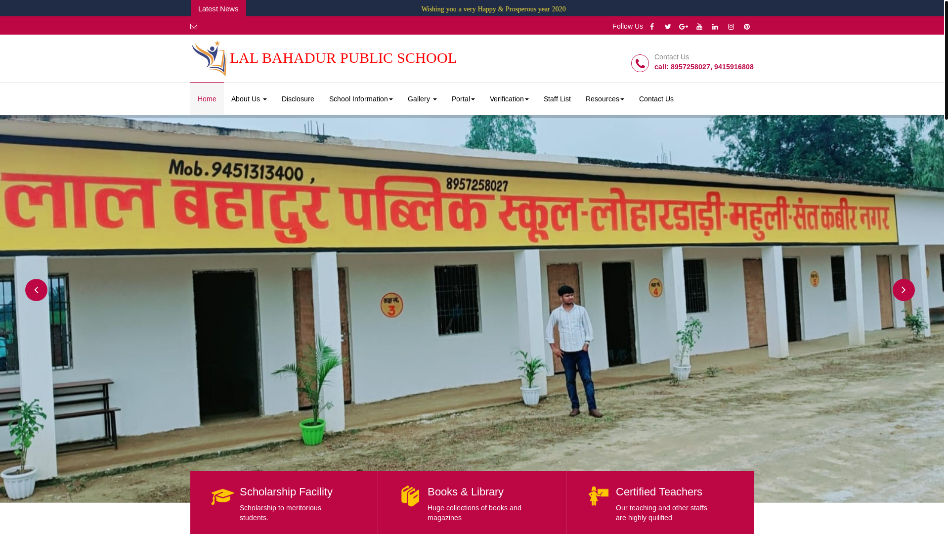 website screenshot of https://lalbahadurpublicschool.in/