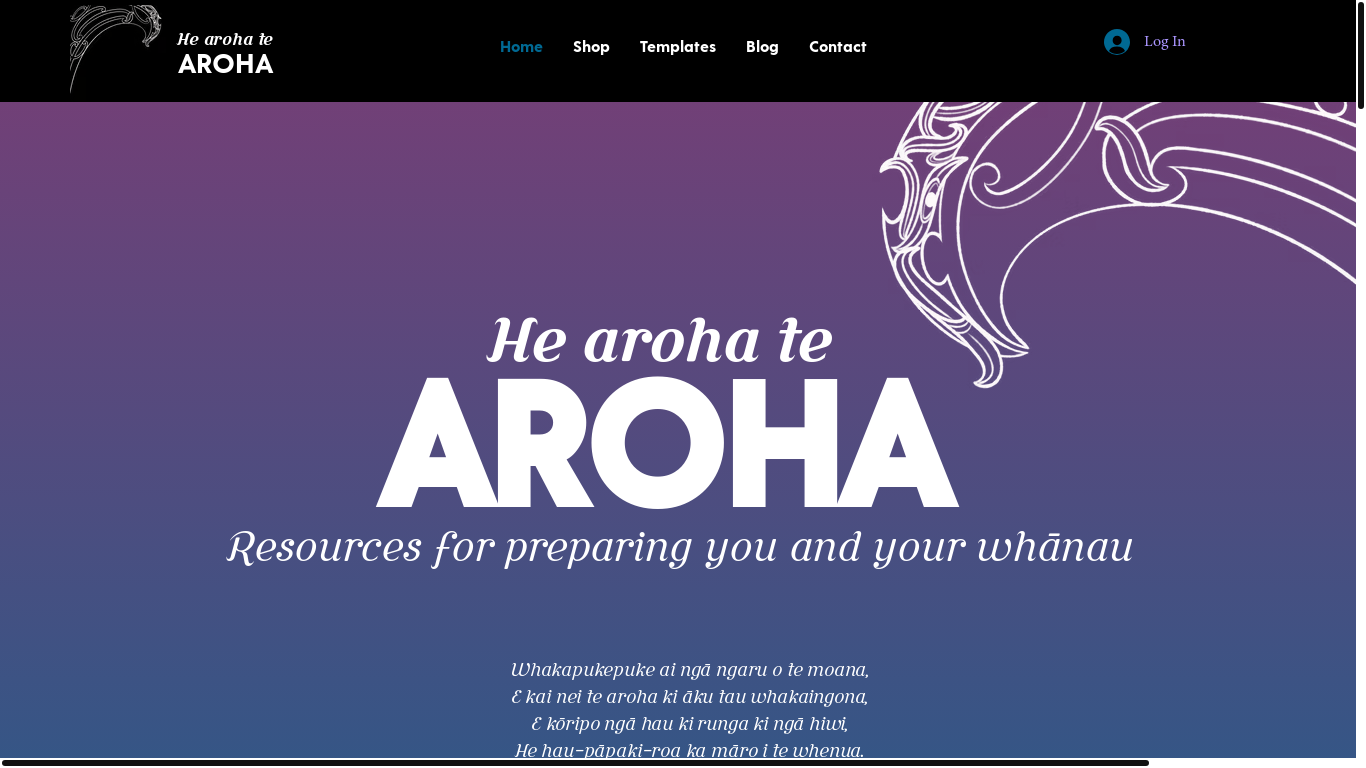 website screenshot of https://hearohatearoha.com/