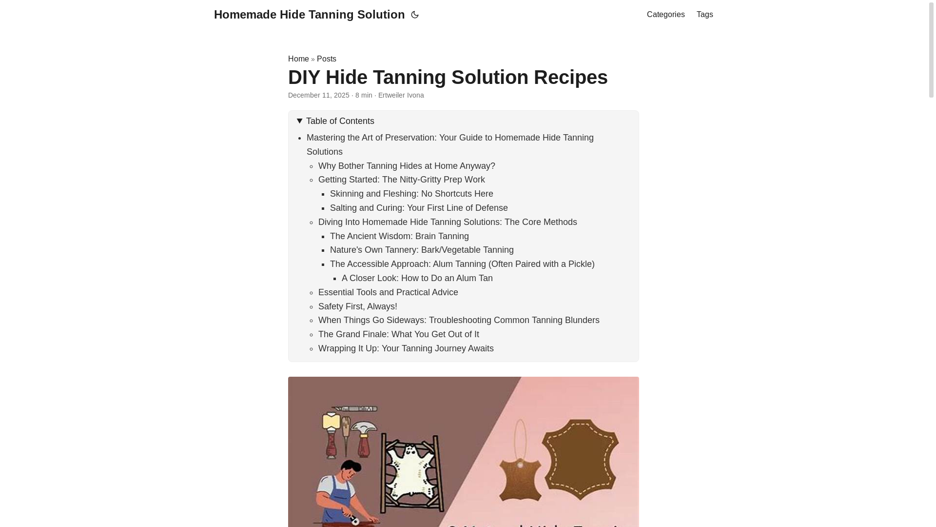 website screenshot of https://homemadehidetanningsolution.pages.dev/
