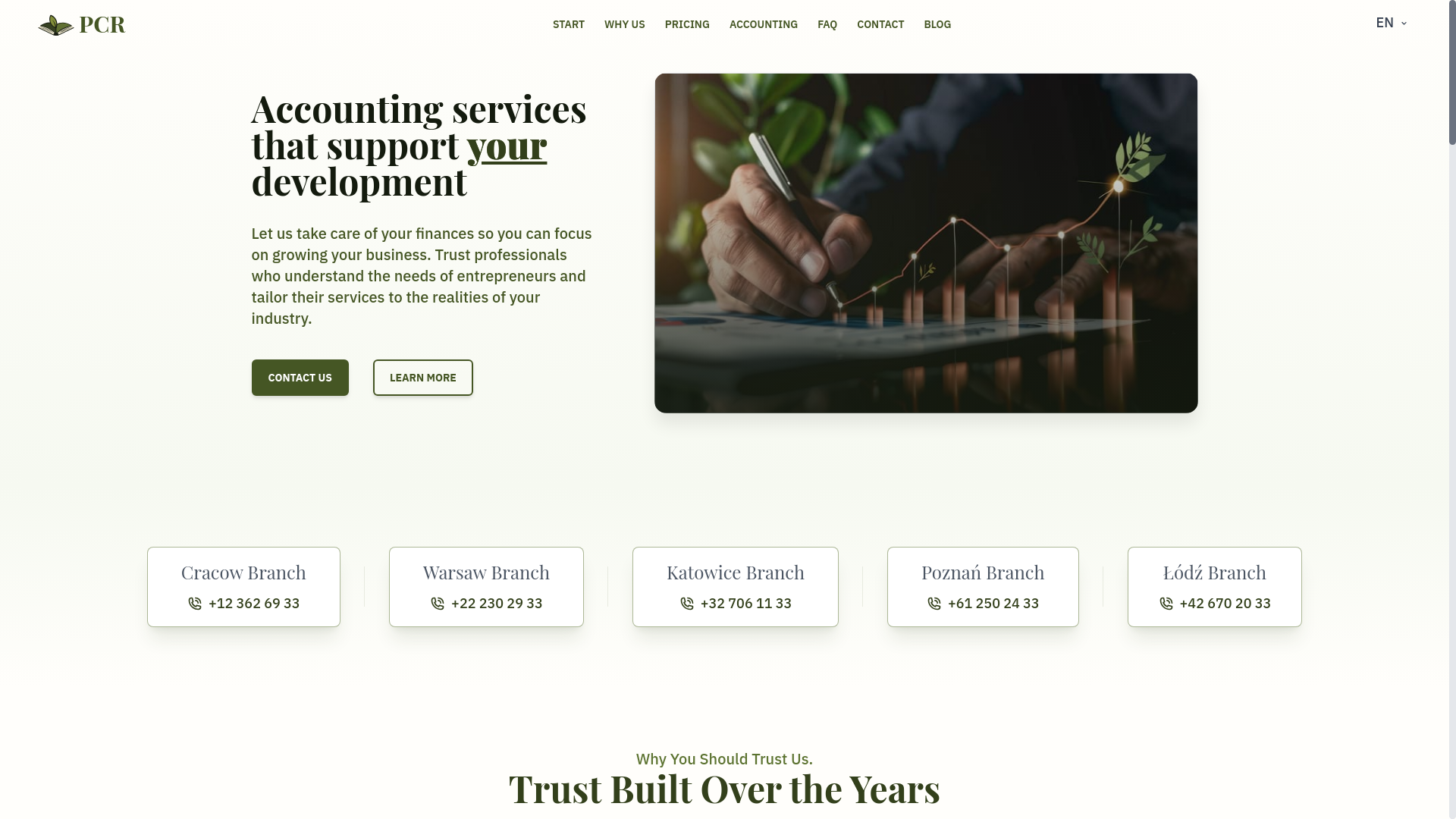 website screenshot of https://polskiecentrumrachunkowosci.pl/