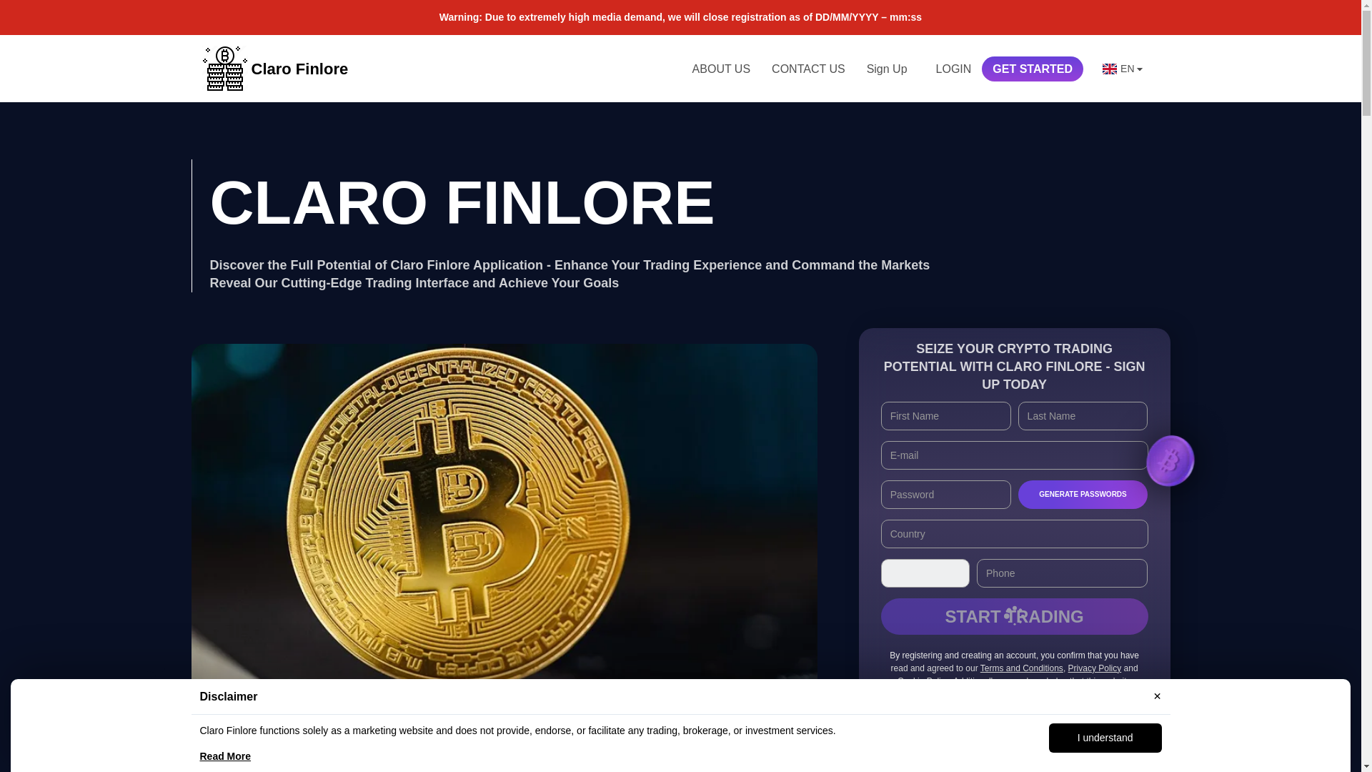 website screenshot of https://claro-finlore-app.com/