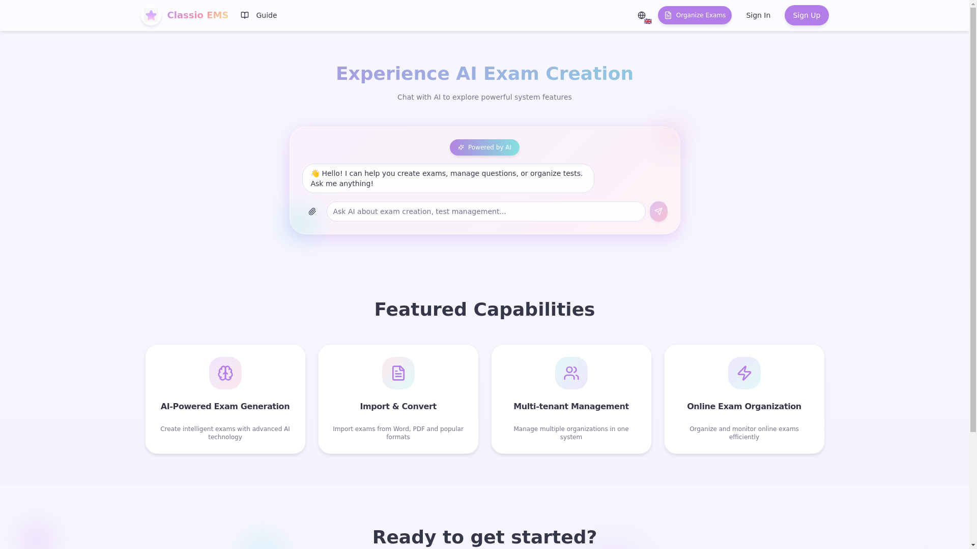 website screenshot of https://autoaxam.ai/
