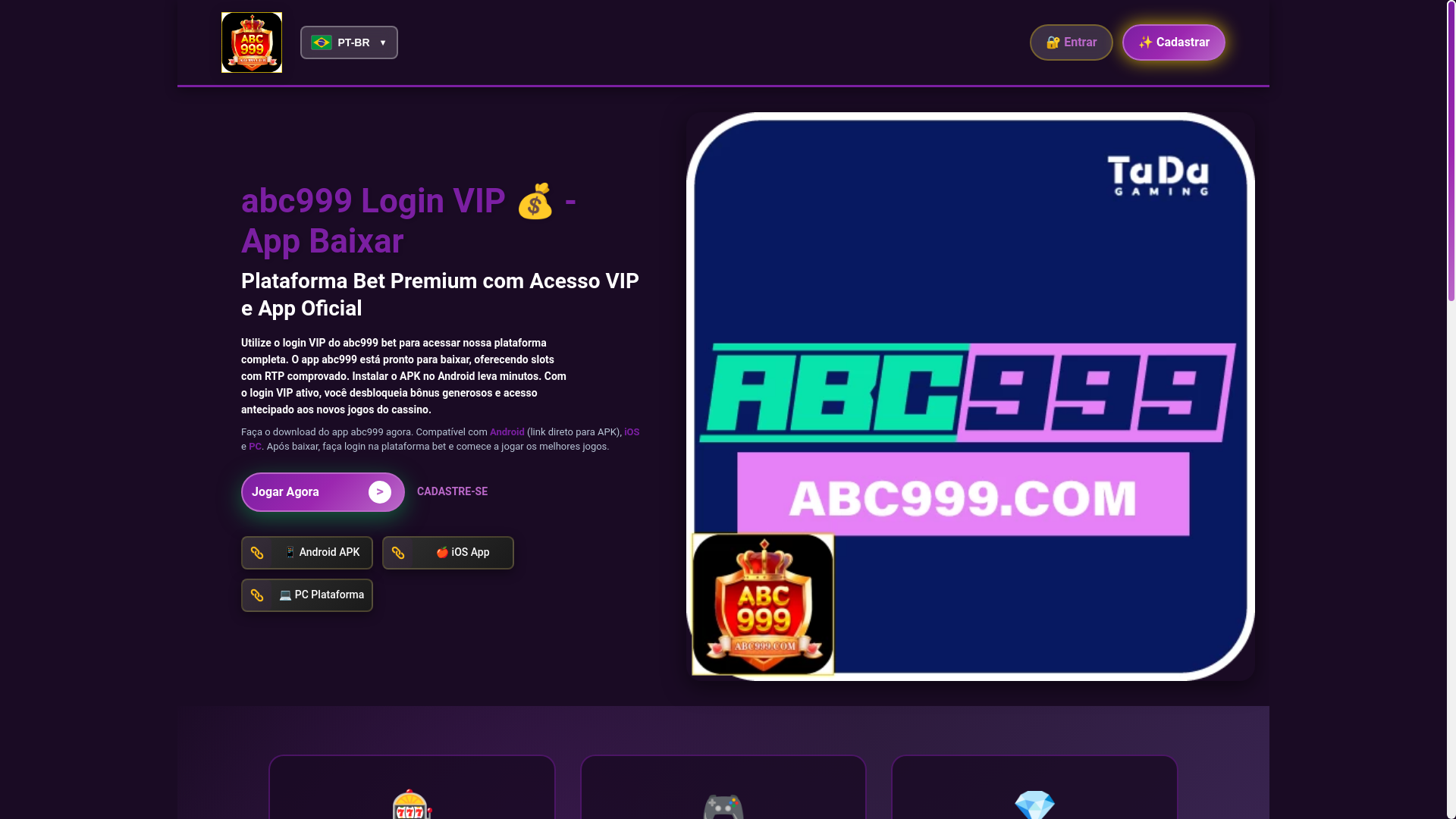 website screenshot of https://abc999bets.com/