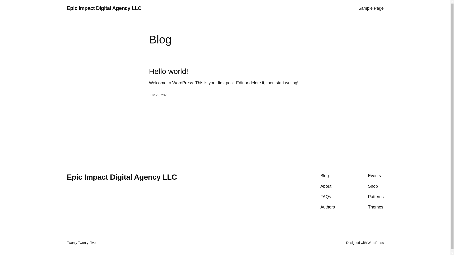 website screenshot of https://epicimpactdigitalagency.site/