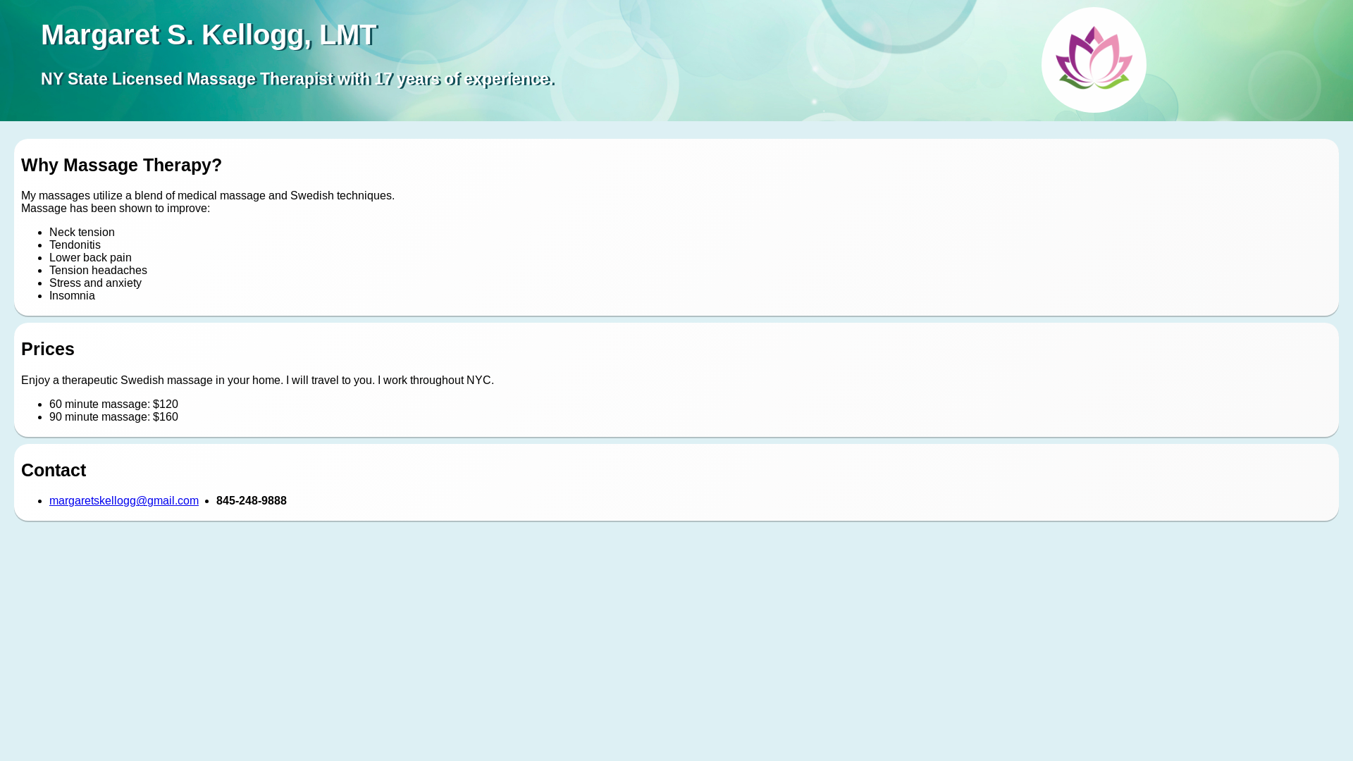 website screenshot of https://margaretkellogglmt.com/