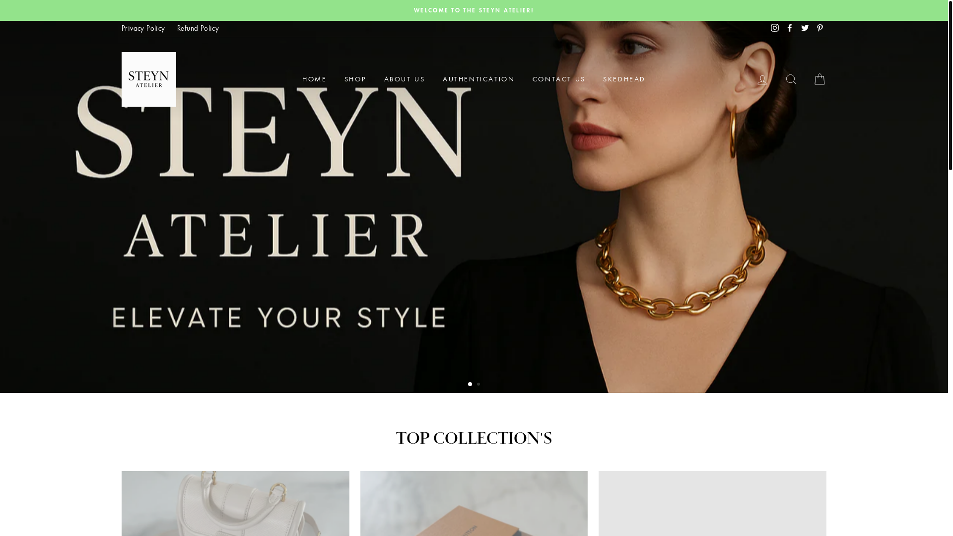 website screenshot of https://steynatelier.com/