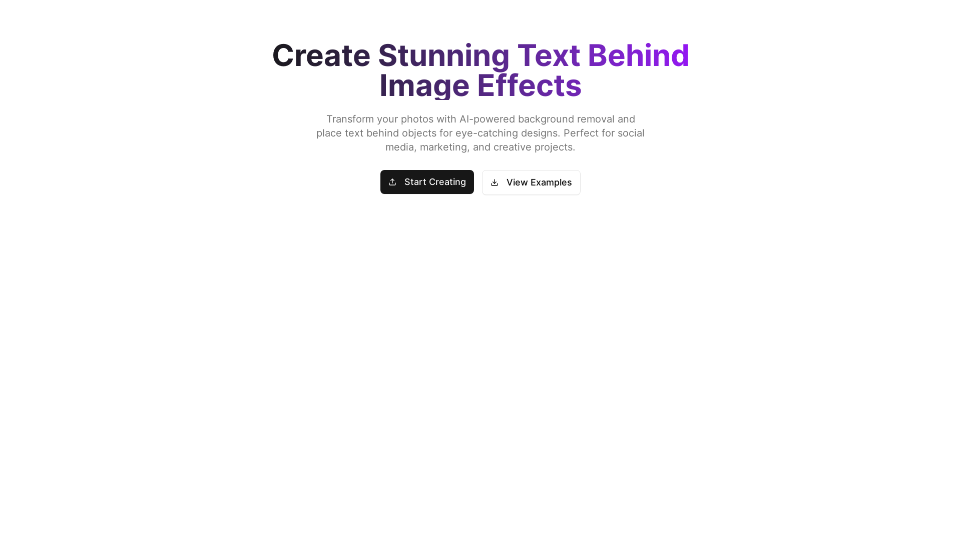 website screenshot of https://textbehind.fun/