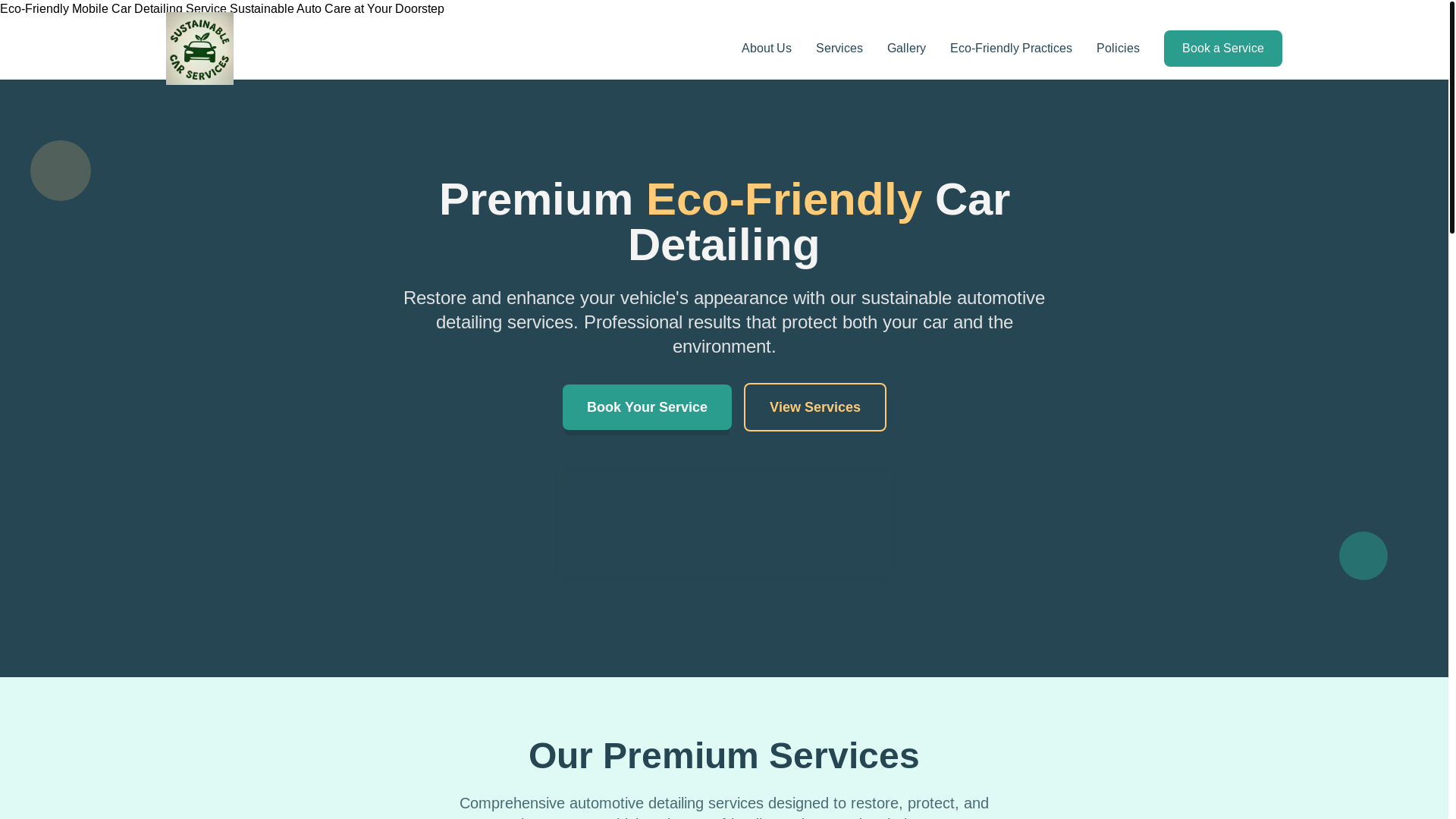 website screenshot of https://sustainablecarservies.com/
