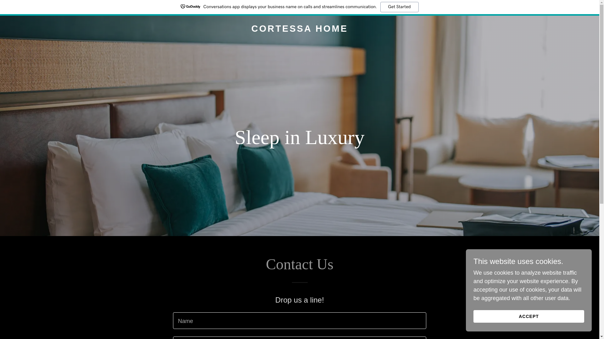 website screenshot of https://cortessahome.com/