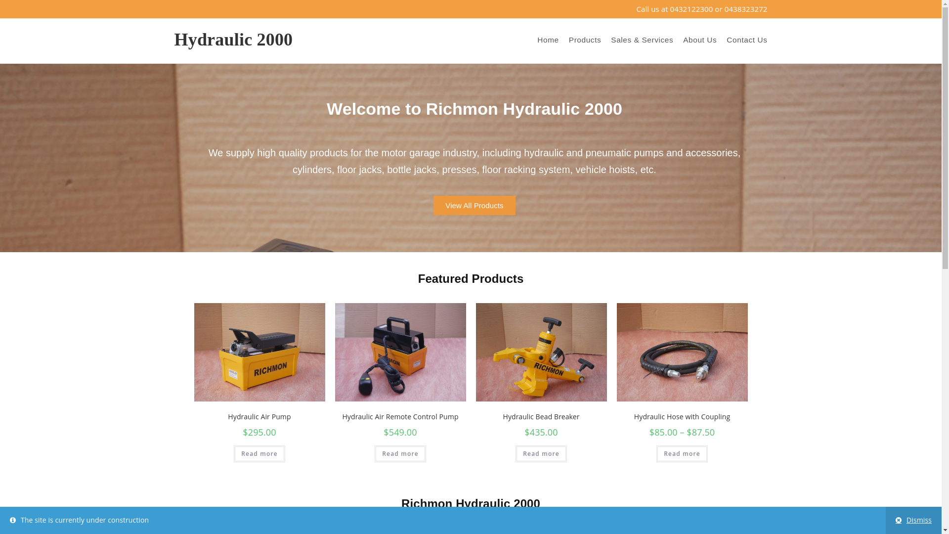 website screenshot of https://hydraulics2000.online/