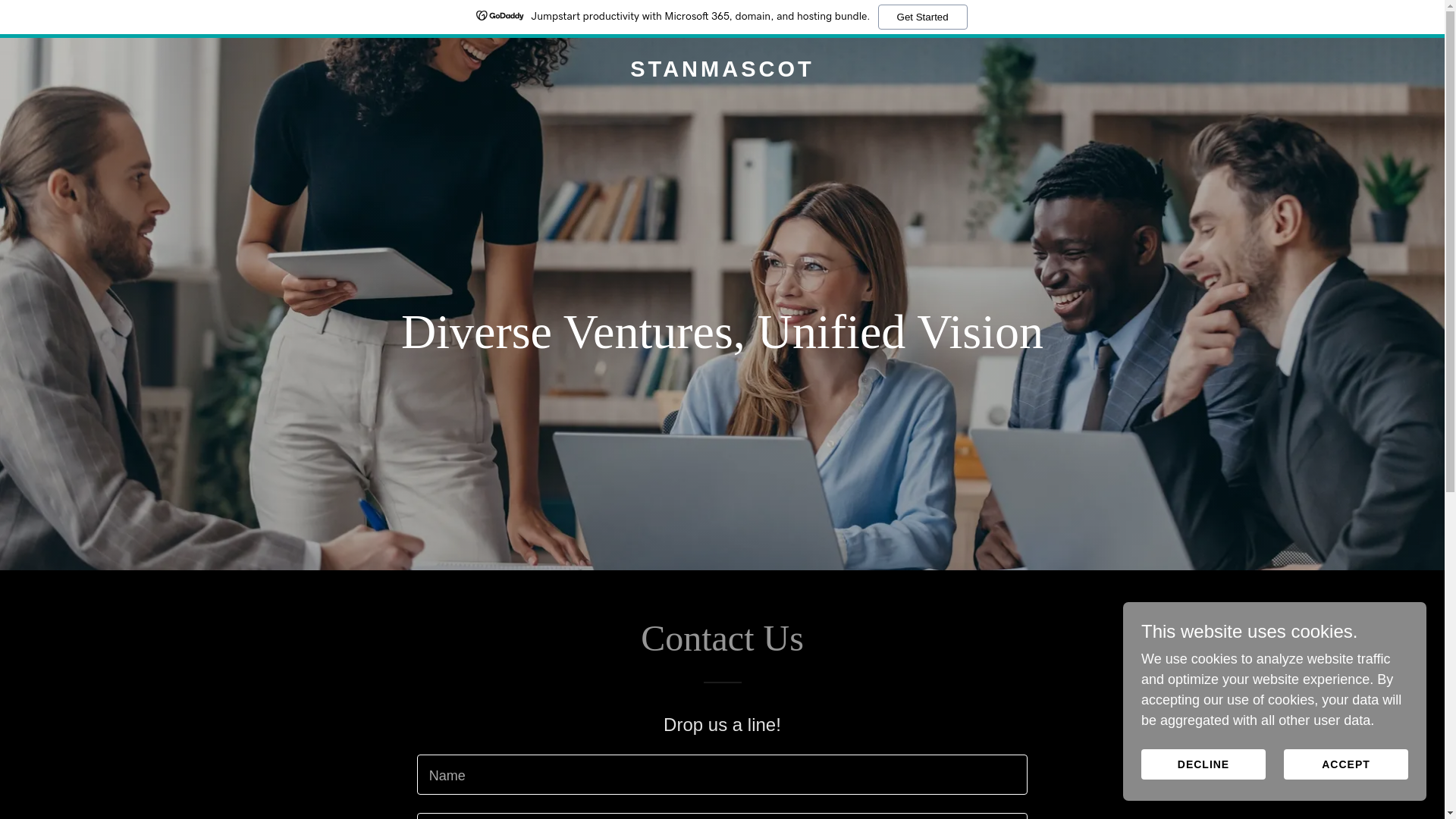 website screenshot of https://stanmascot.net/