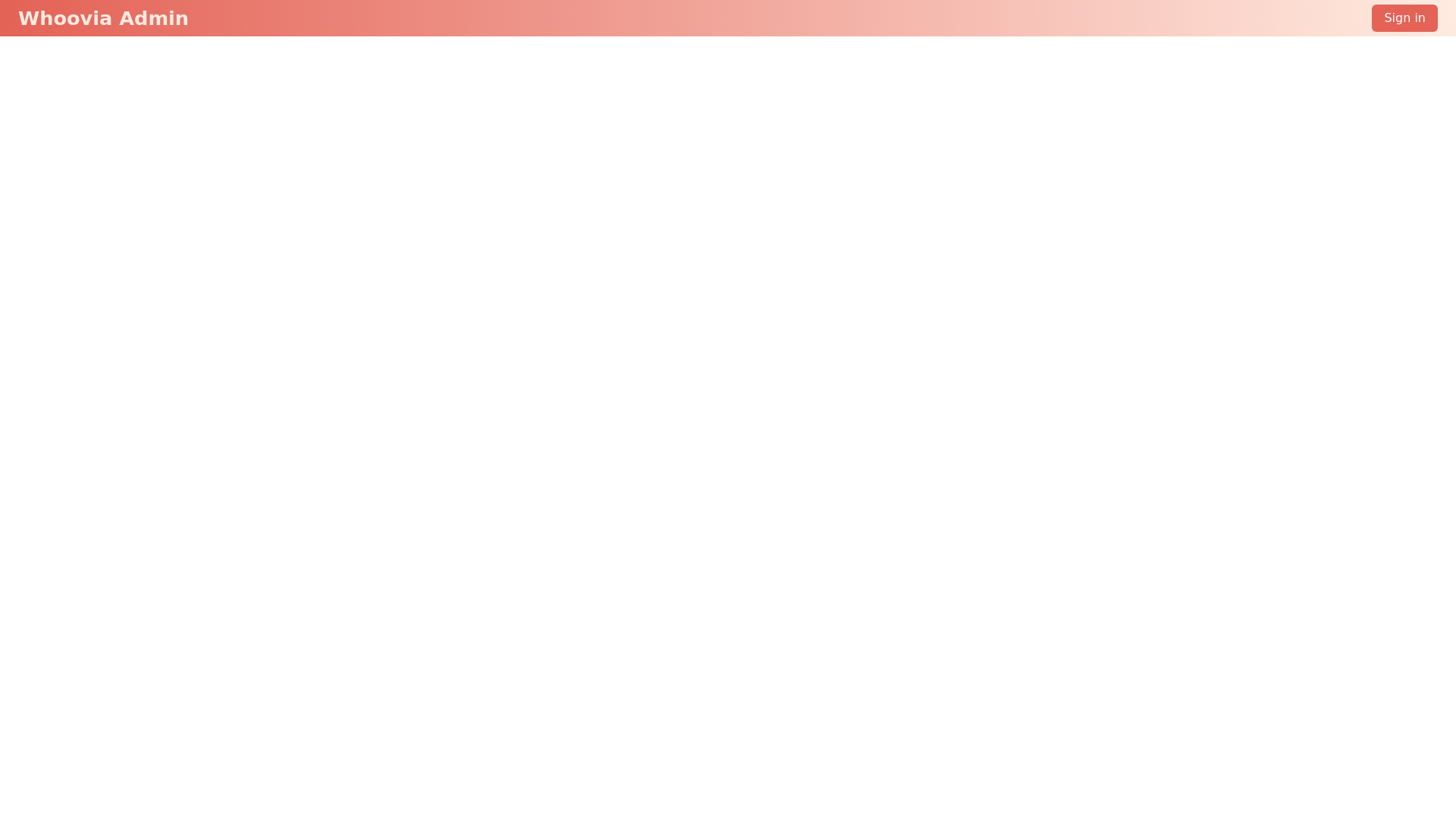 website screenshot of https://whoovia-admin-production.pages.dev/