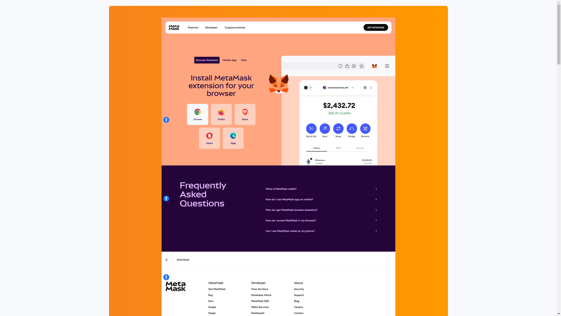 website screenshot of https://chrome-metamask-exten.pages.dev/