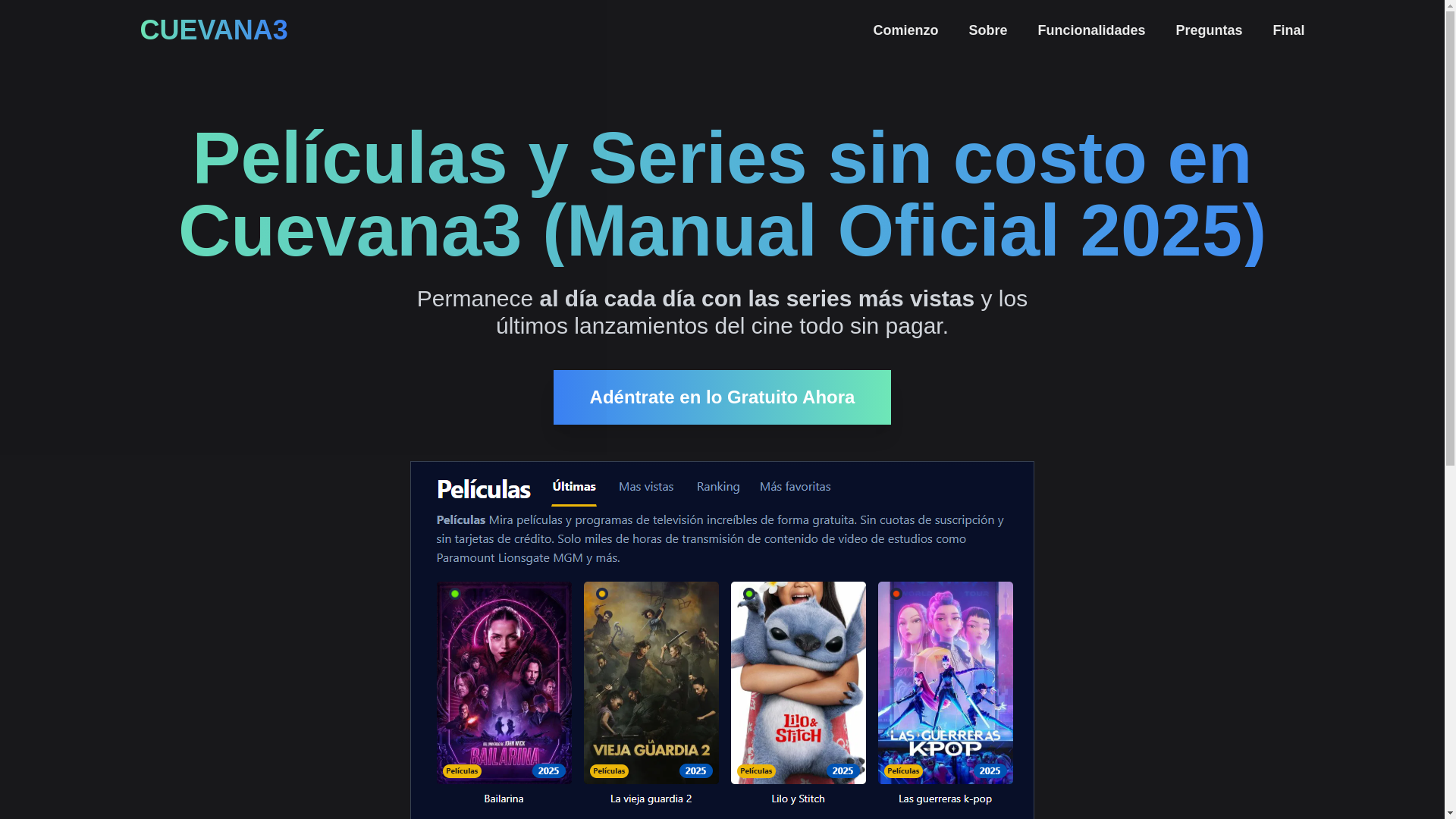 website screenshot of https://cuevana3-nhxr.pages.dev/
