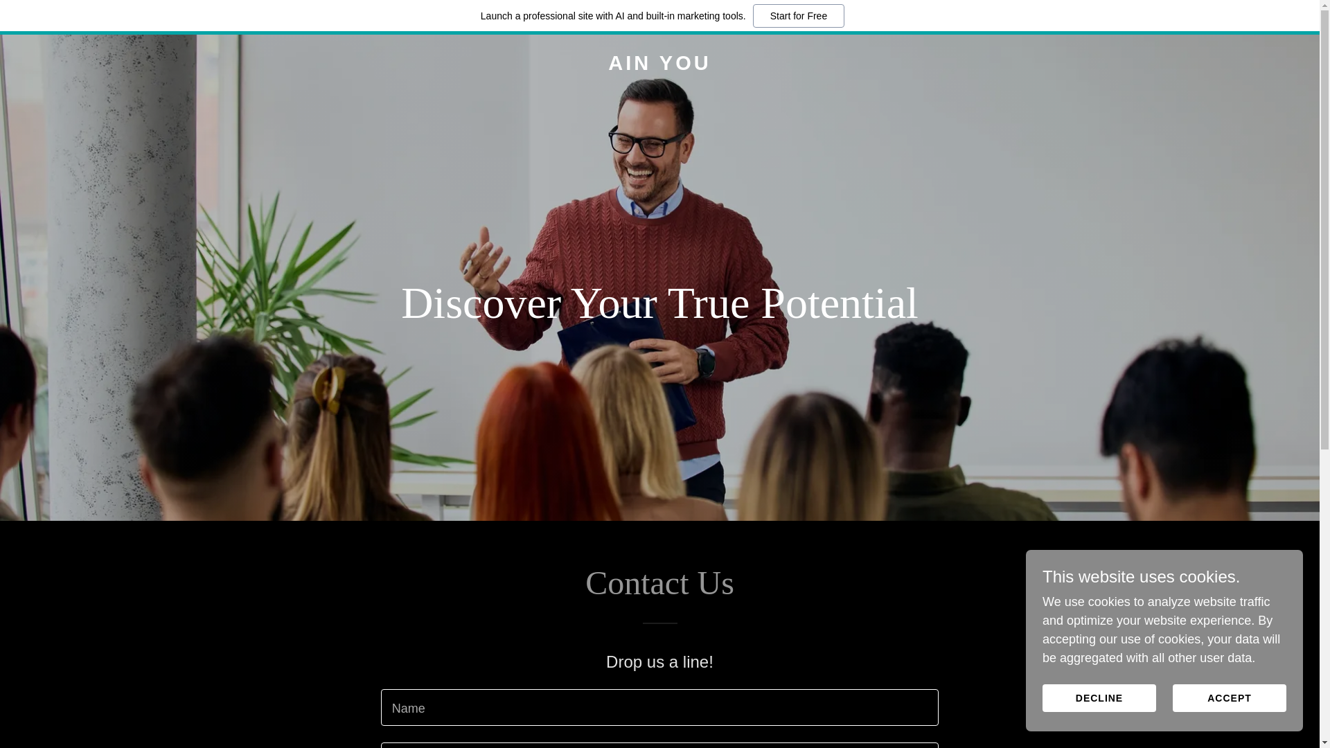 website screenshot of https://ainyou.life/