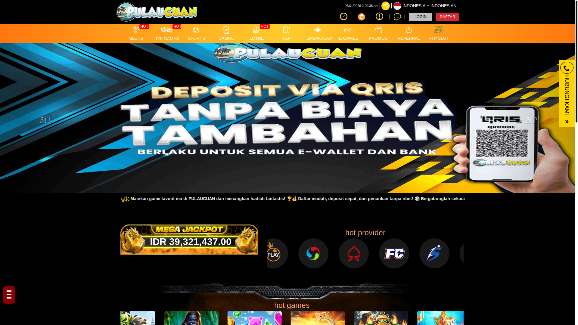 website screenshot of https://pulaucuan.space/