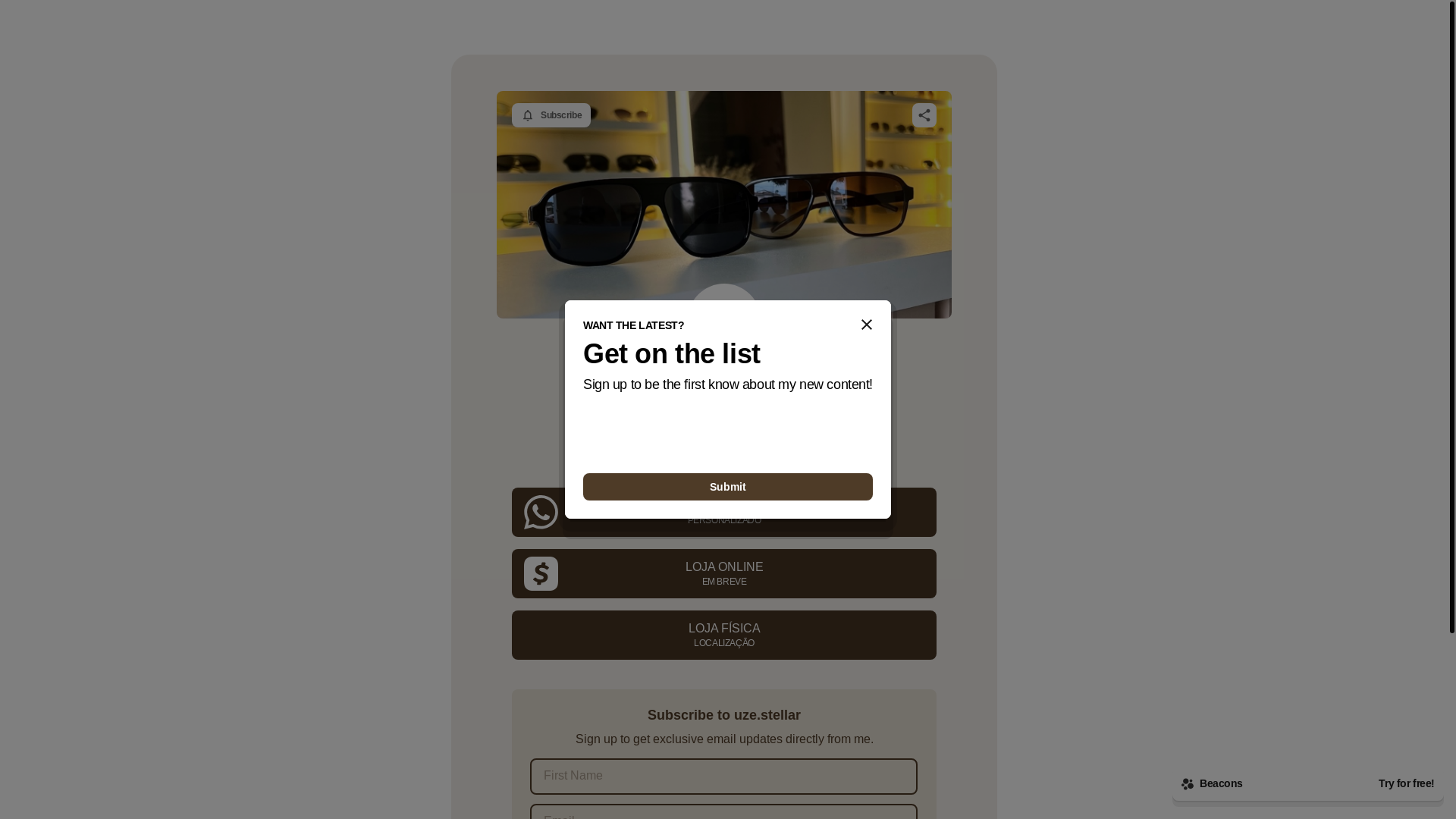 website screenshot of https://uzestellar.com/