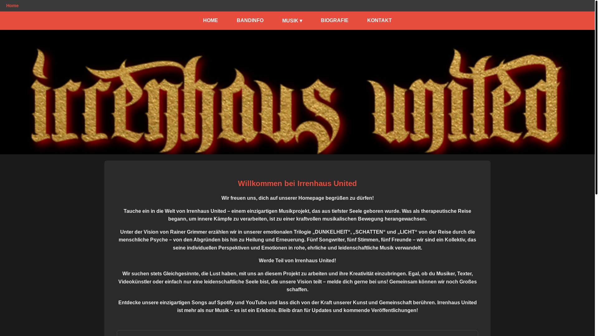 website screenshot of https://irrenhaus-united.de/