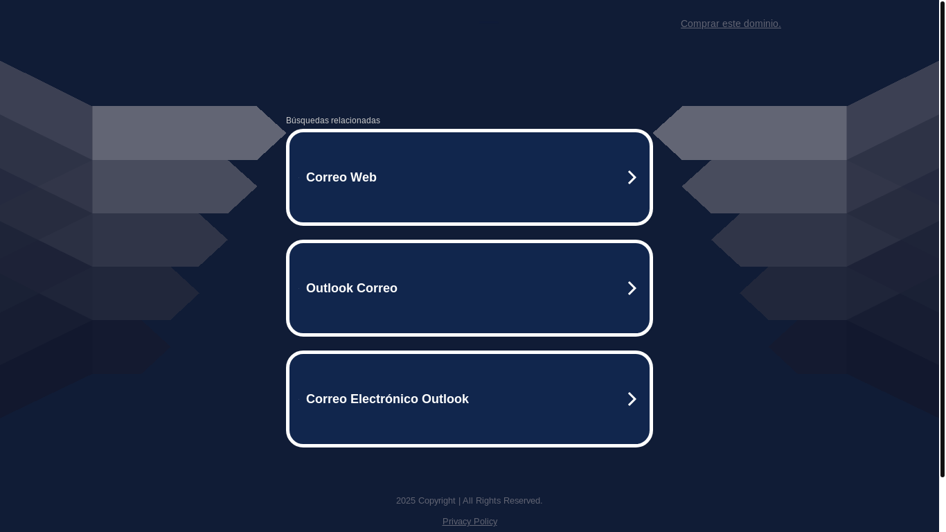 website screenshot of https://ww38.outook.com