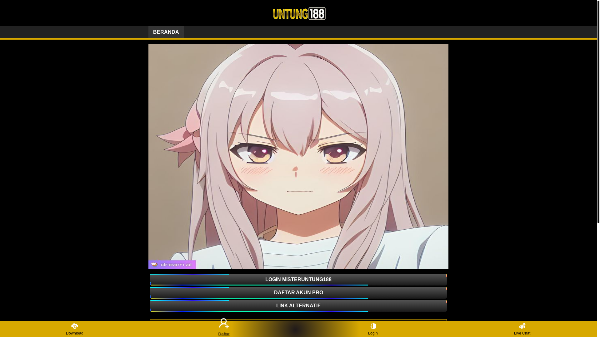 website screenshot of https://misteruntung188.pages.dev/