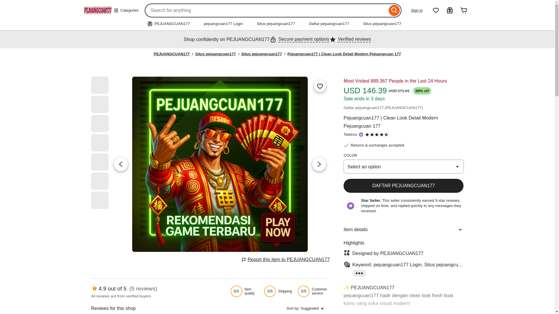 website screenshot of https://pejuangcuan177.net/