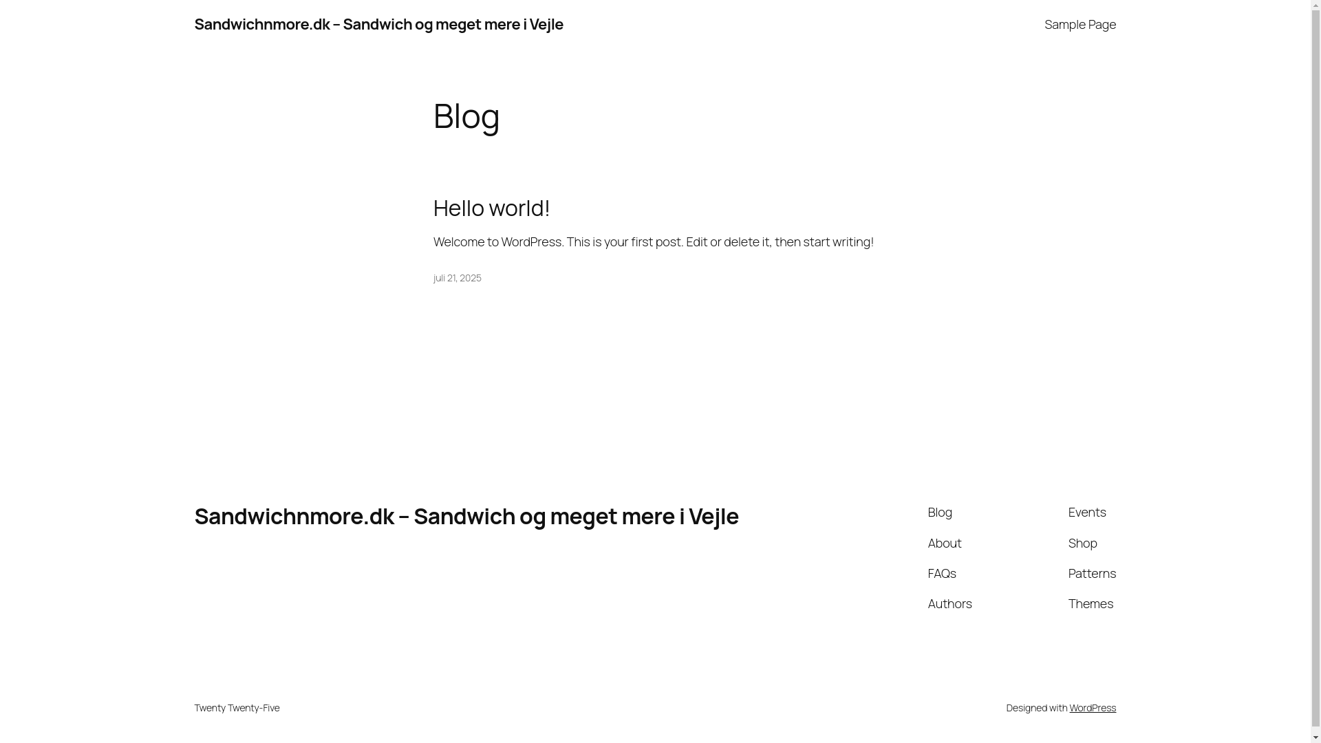 website screenshot of https://sandwichnmore.dk/