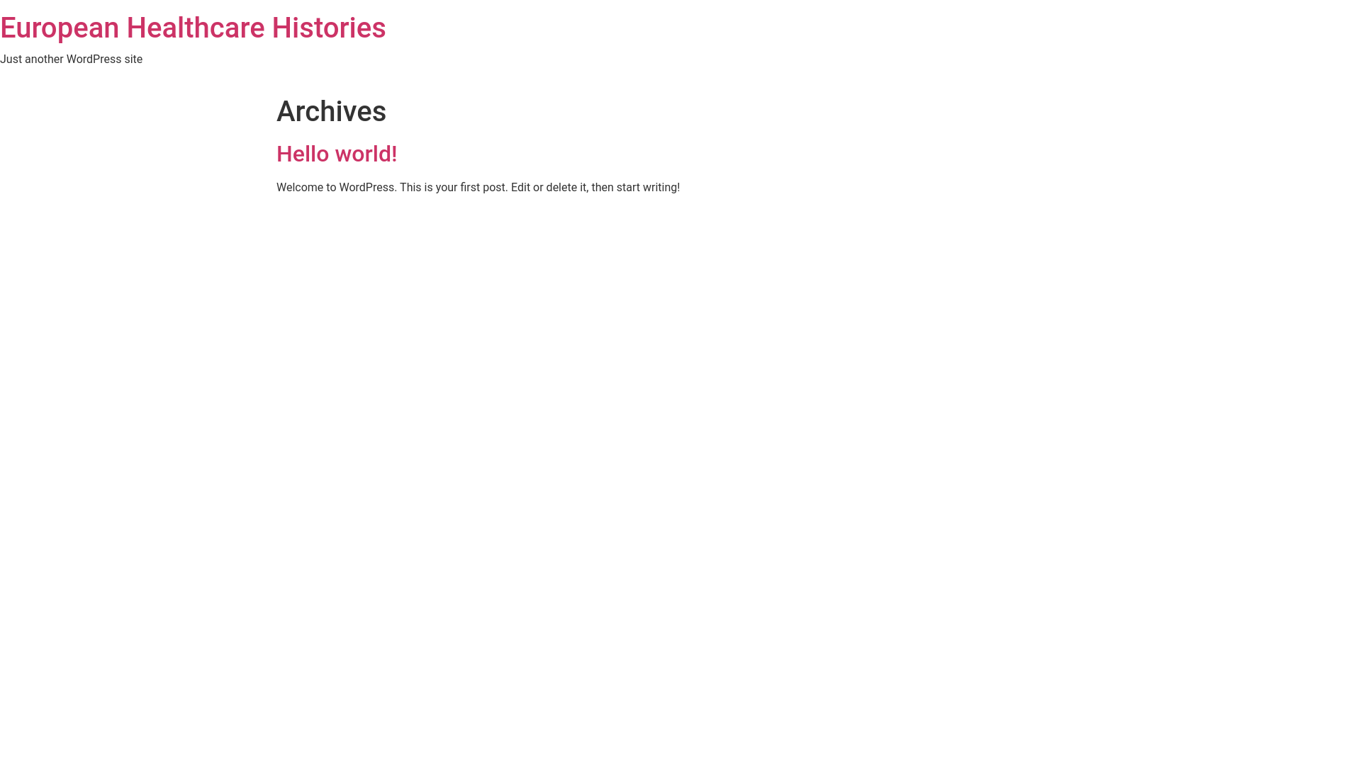 website screenshot of https://eurohealthhist.org/