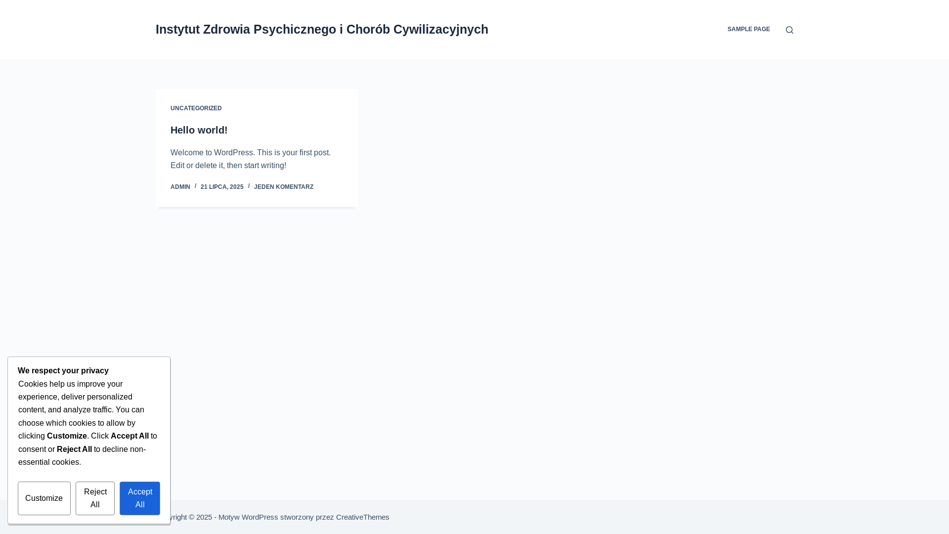 website screenshot of https://instytutzdrowiapsychicznego.com.pl/
