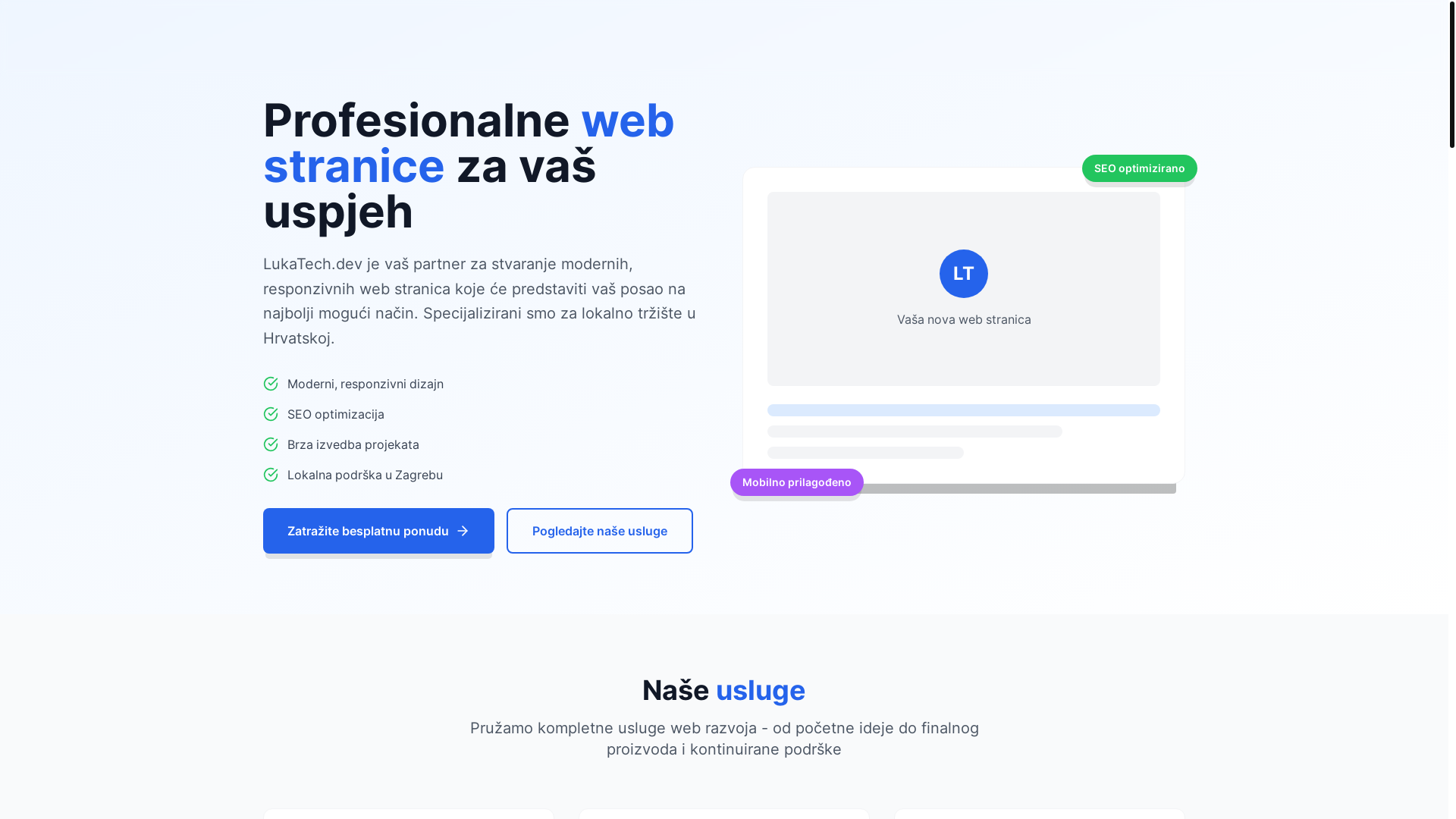 website screenshot of https://lukatech.dev/