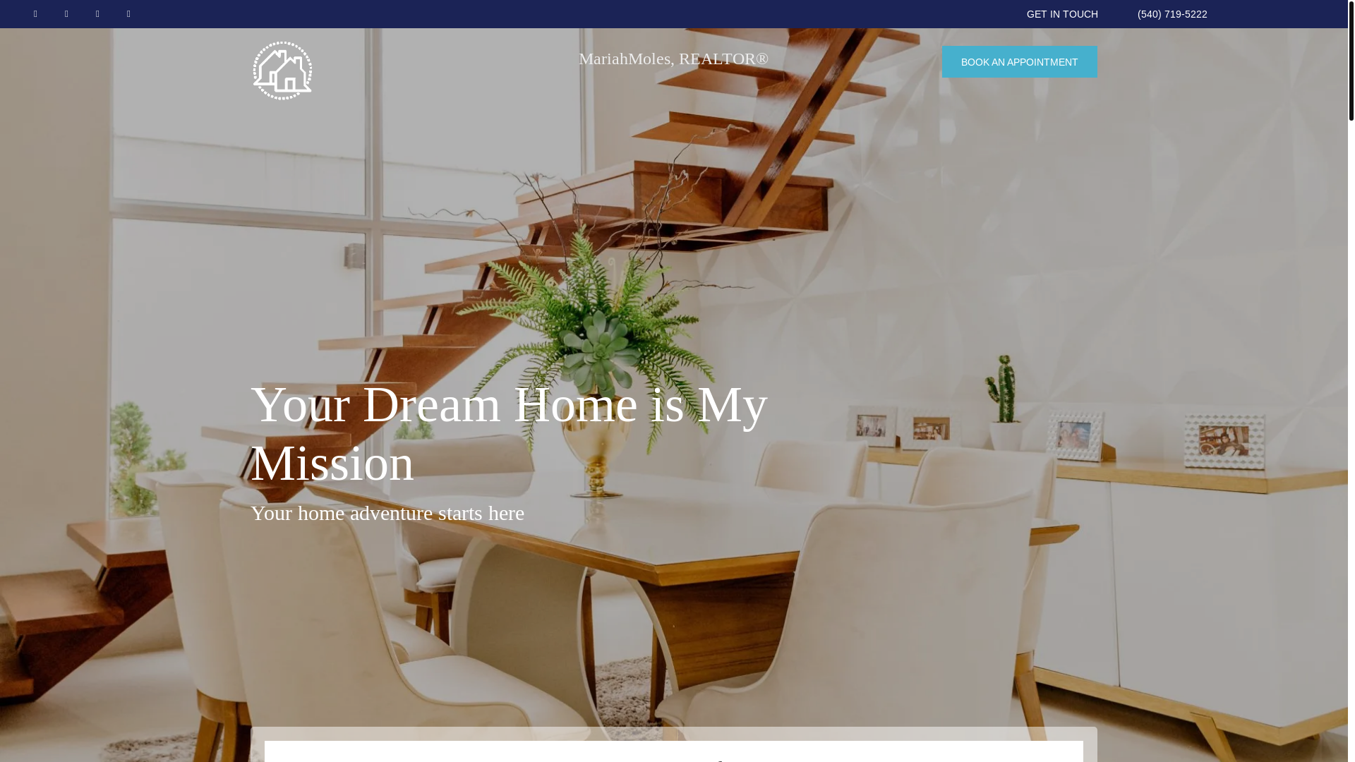 website screenshot of https://mariahmoles.realtor/