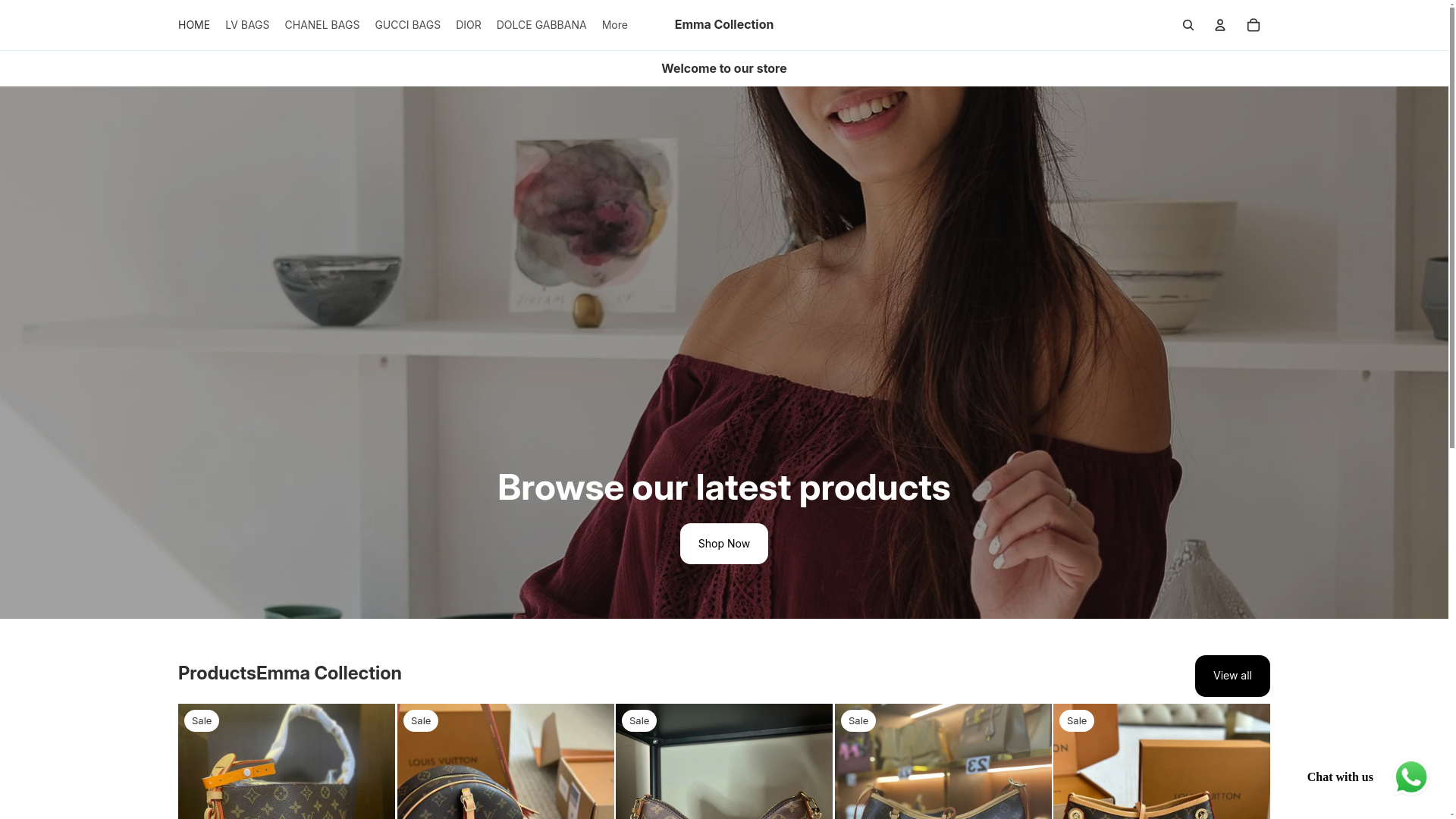 website screenshot of https://emma2spcollection.com/