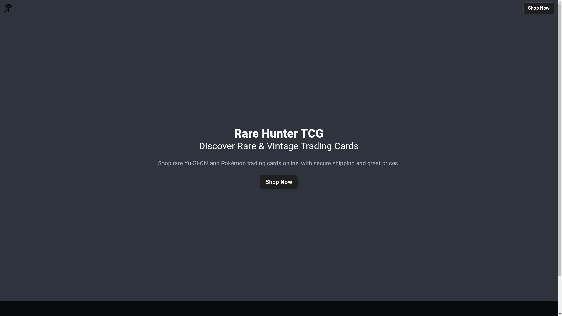 website screenshot of https://rarehuntertcg.pages.dev/