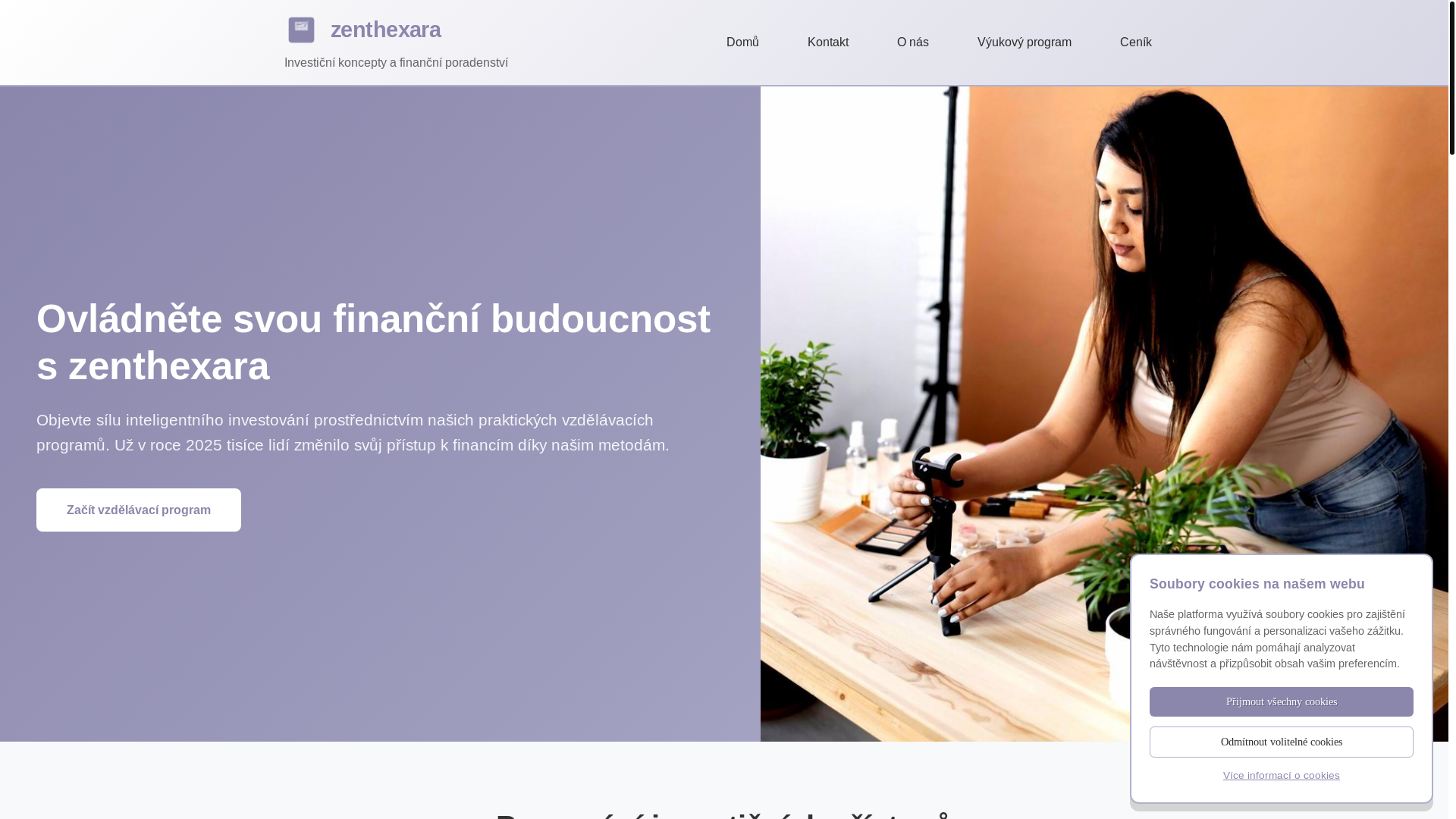 website screenshot of https://zenthexara.com/