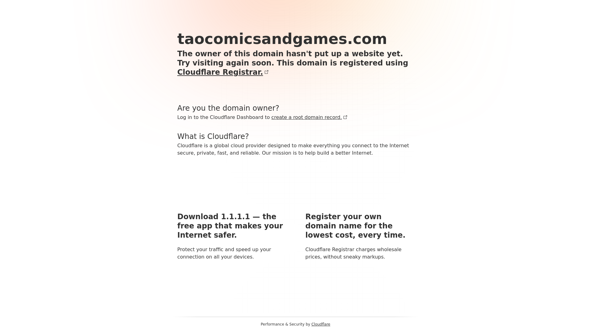 website screenshot of https://taocomicsandgames.com/