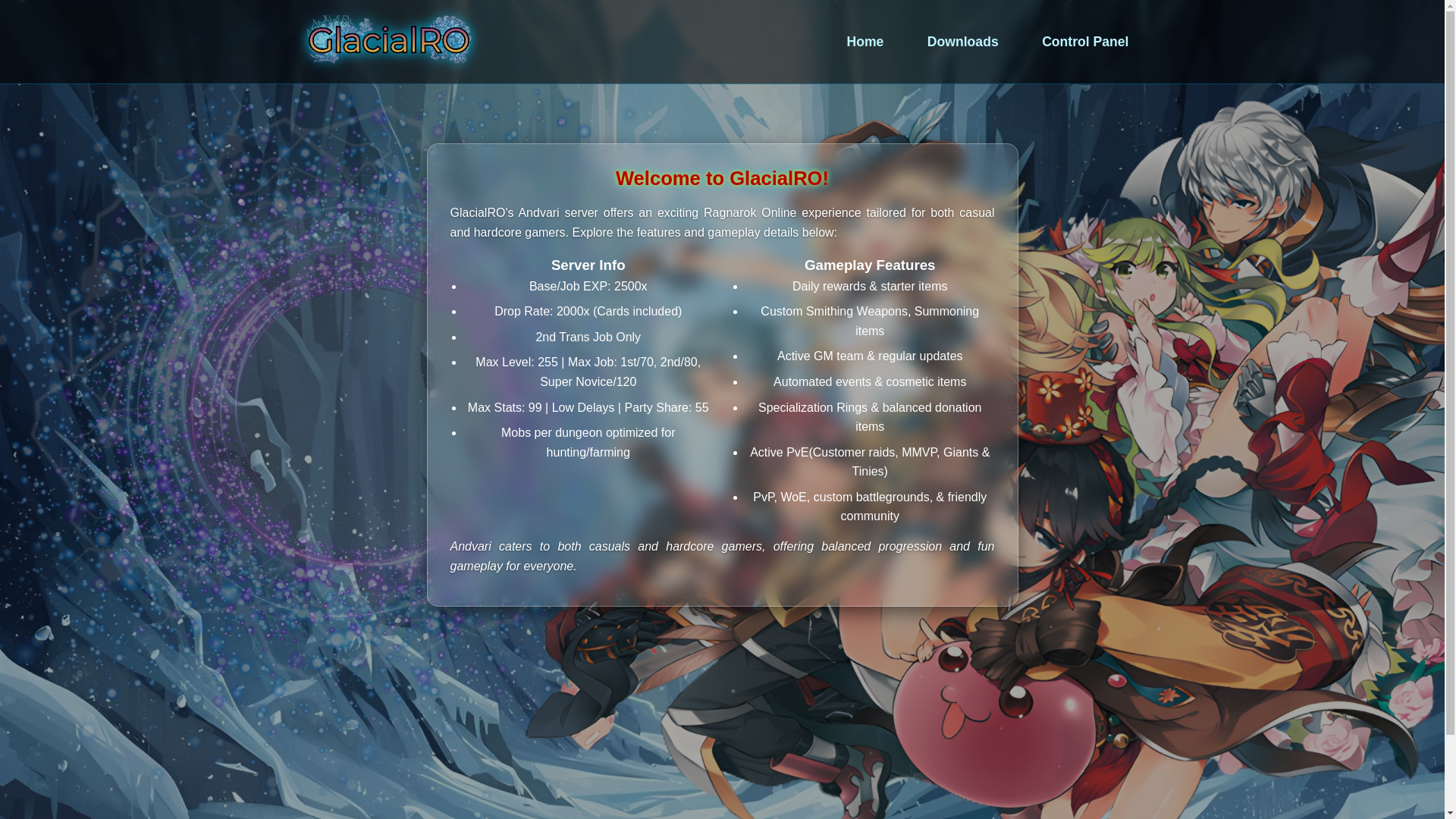 website screenshot of https://glacialro.net/