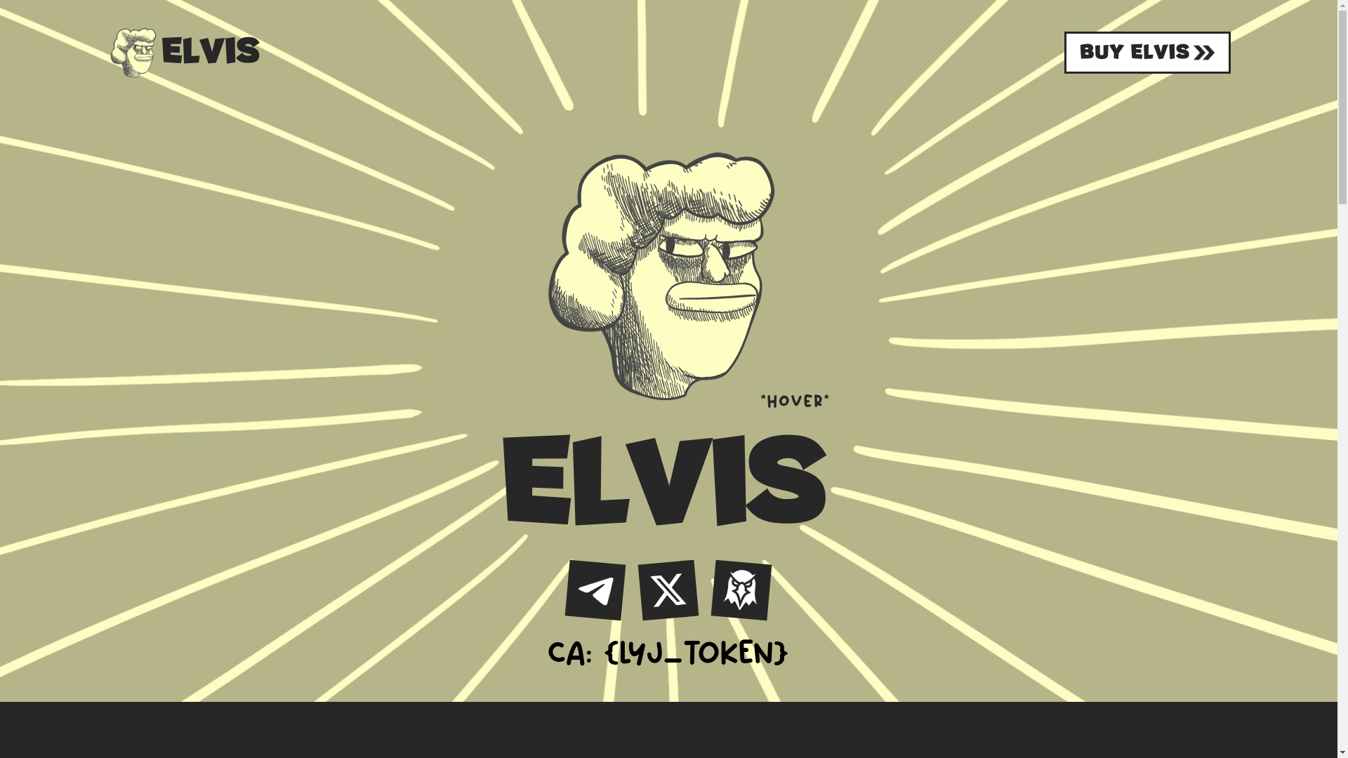website screenshot of https://elvistoken.xyz/