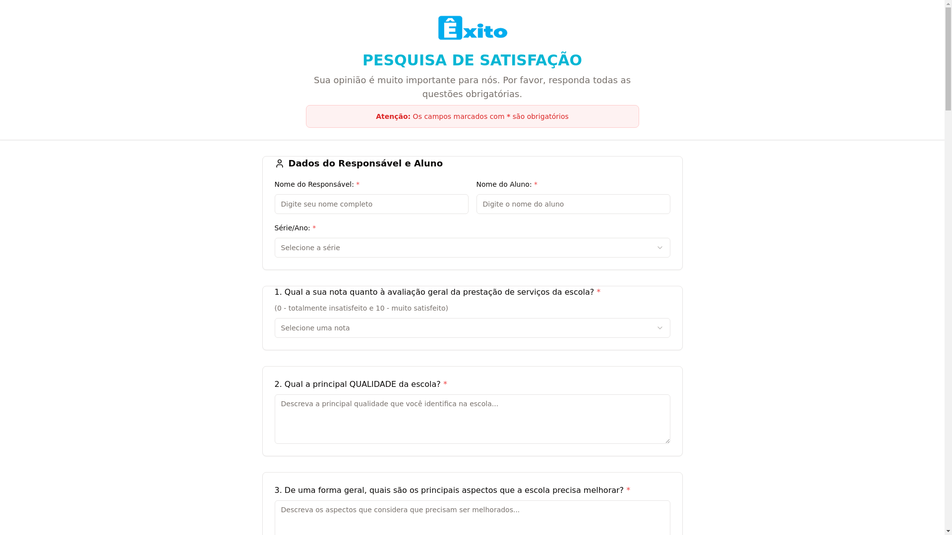 website screenshot of https://exitosatisfacao.site/