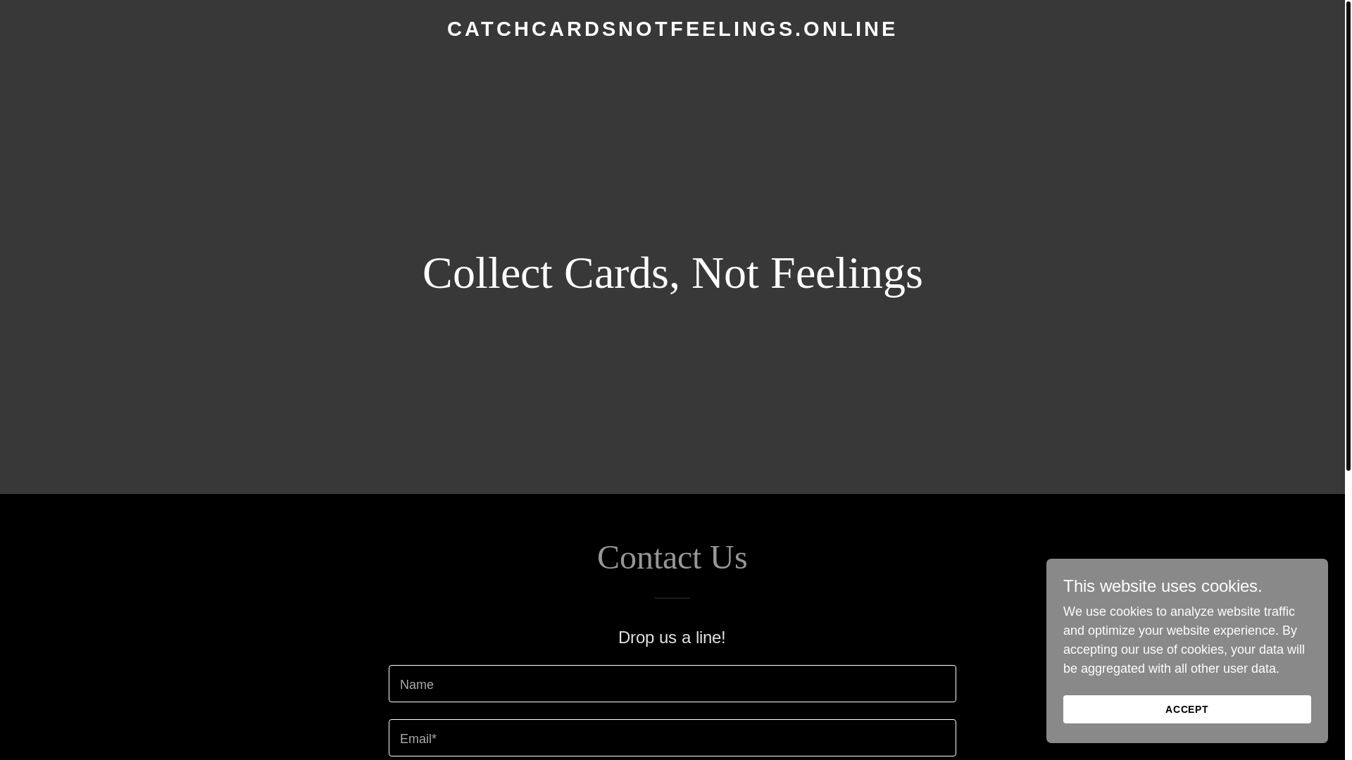 website screenshot of https://catchcardsnotfeelings.online/