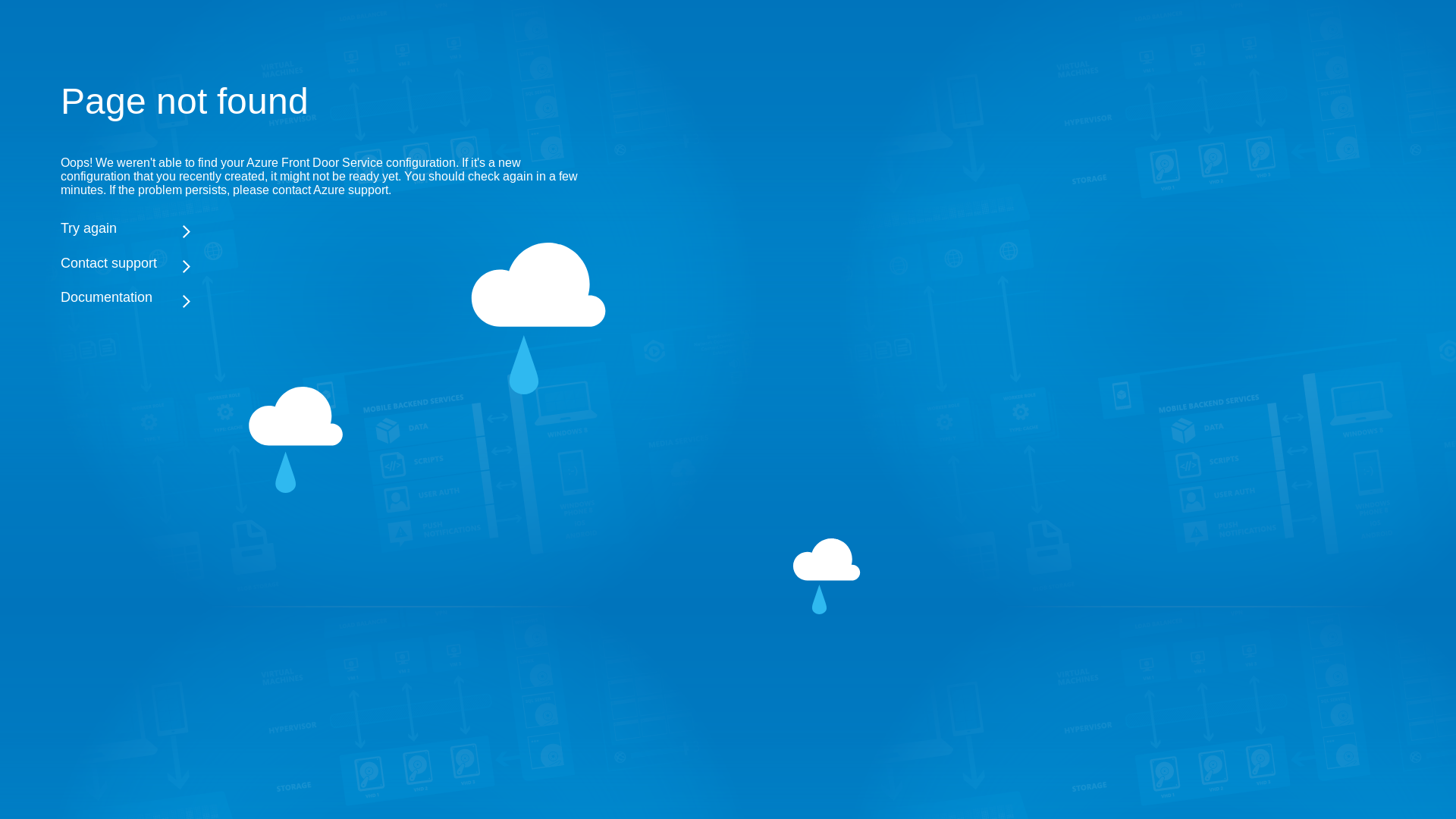 website screenshot of https://links.azurefd.net