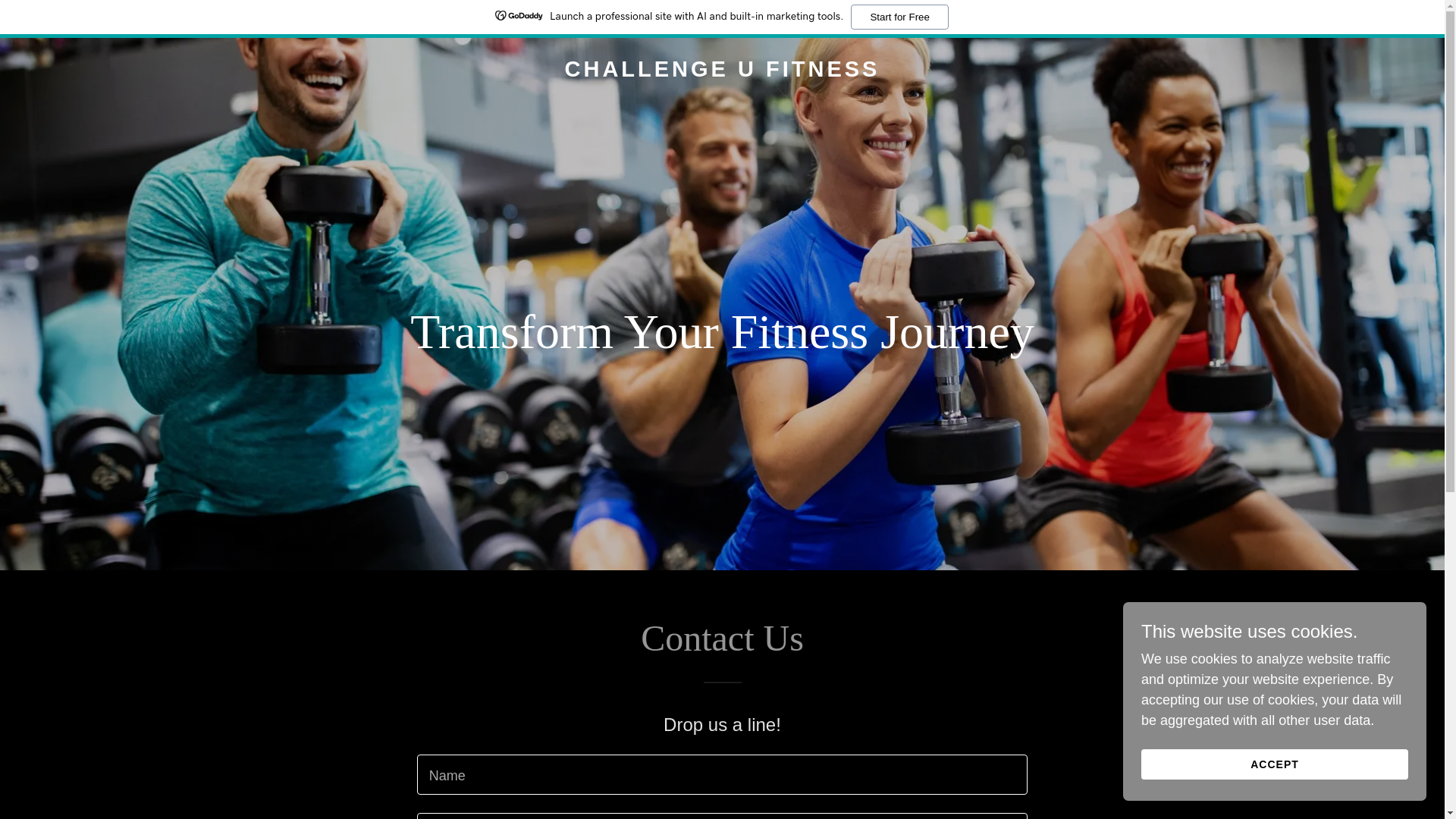 website screenshot of https://challengeufitness.com/