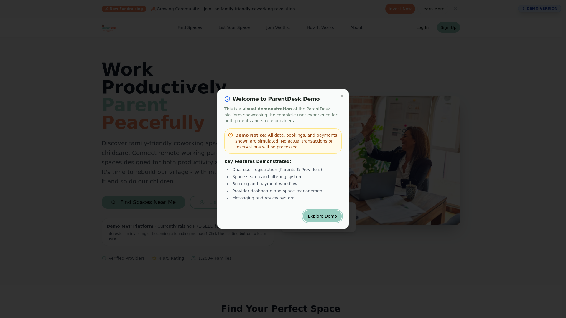website screenshot of https://parentdesk.org/
