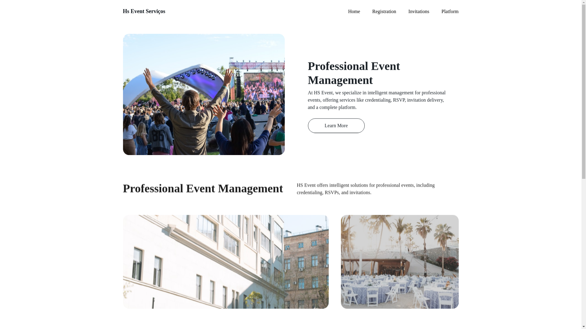 website screenshot of https://hseventservicos.com/