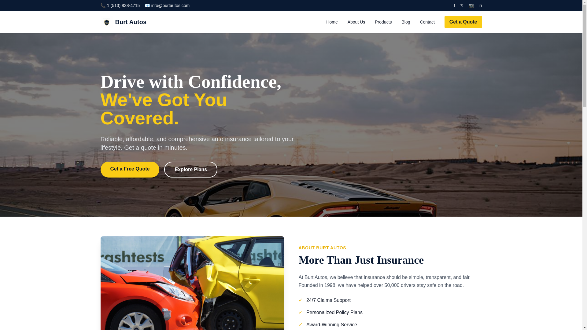 website screenshot of https://burtautos.com/