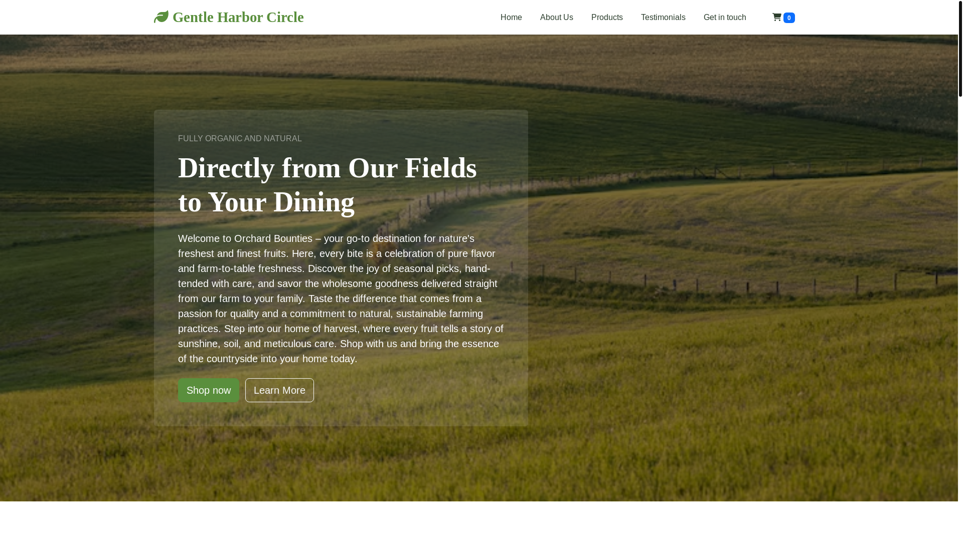 website screenshot of https://gentleharborcircle.xyz/