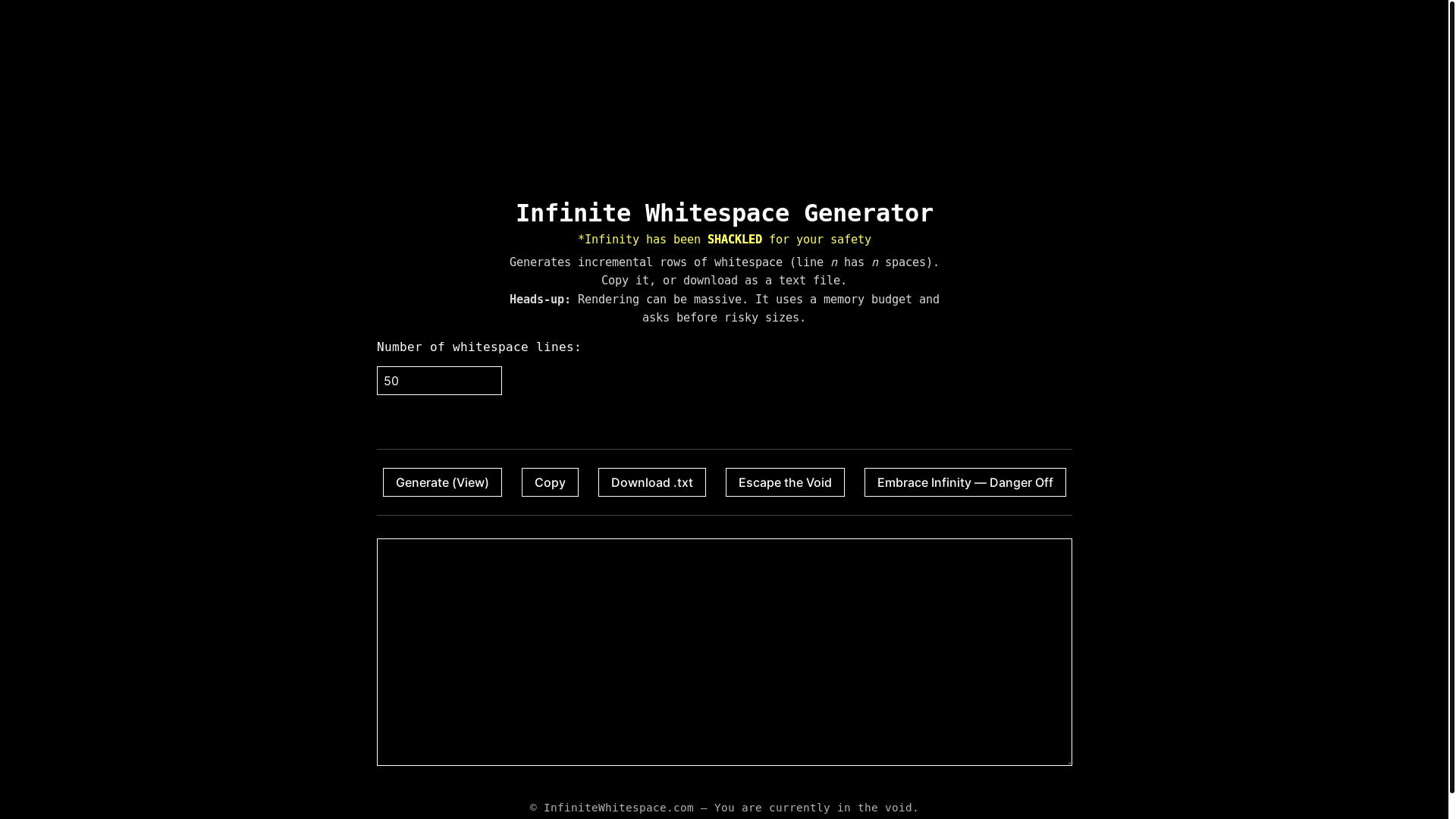 website screenshot of https://infinite-whitespace.pages.dev/